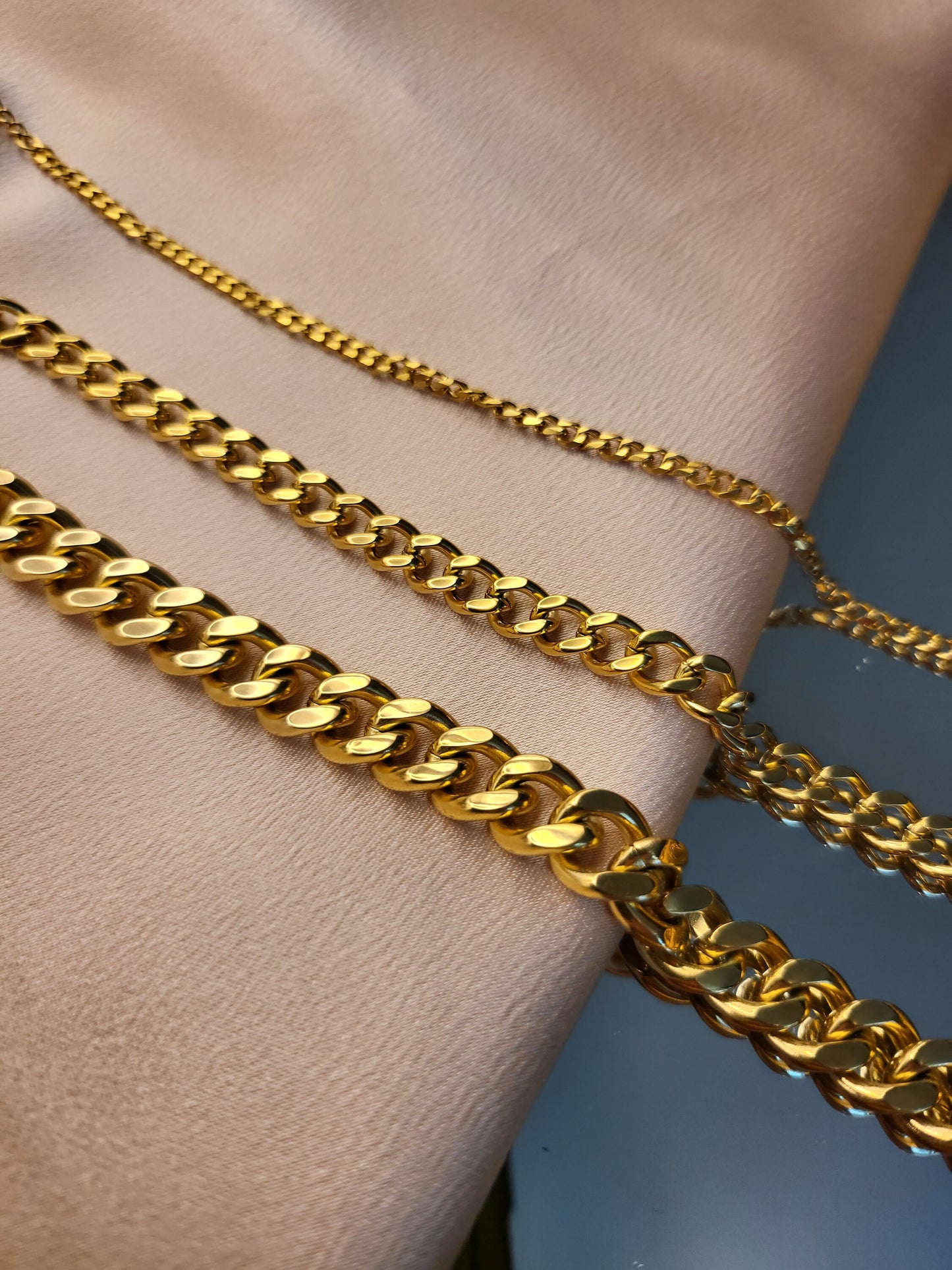 18K Gold Filled Non Tarnish Unisex Chain Necklace,WATERPROOF.