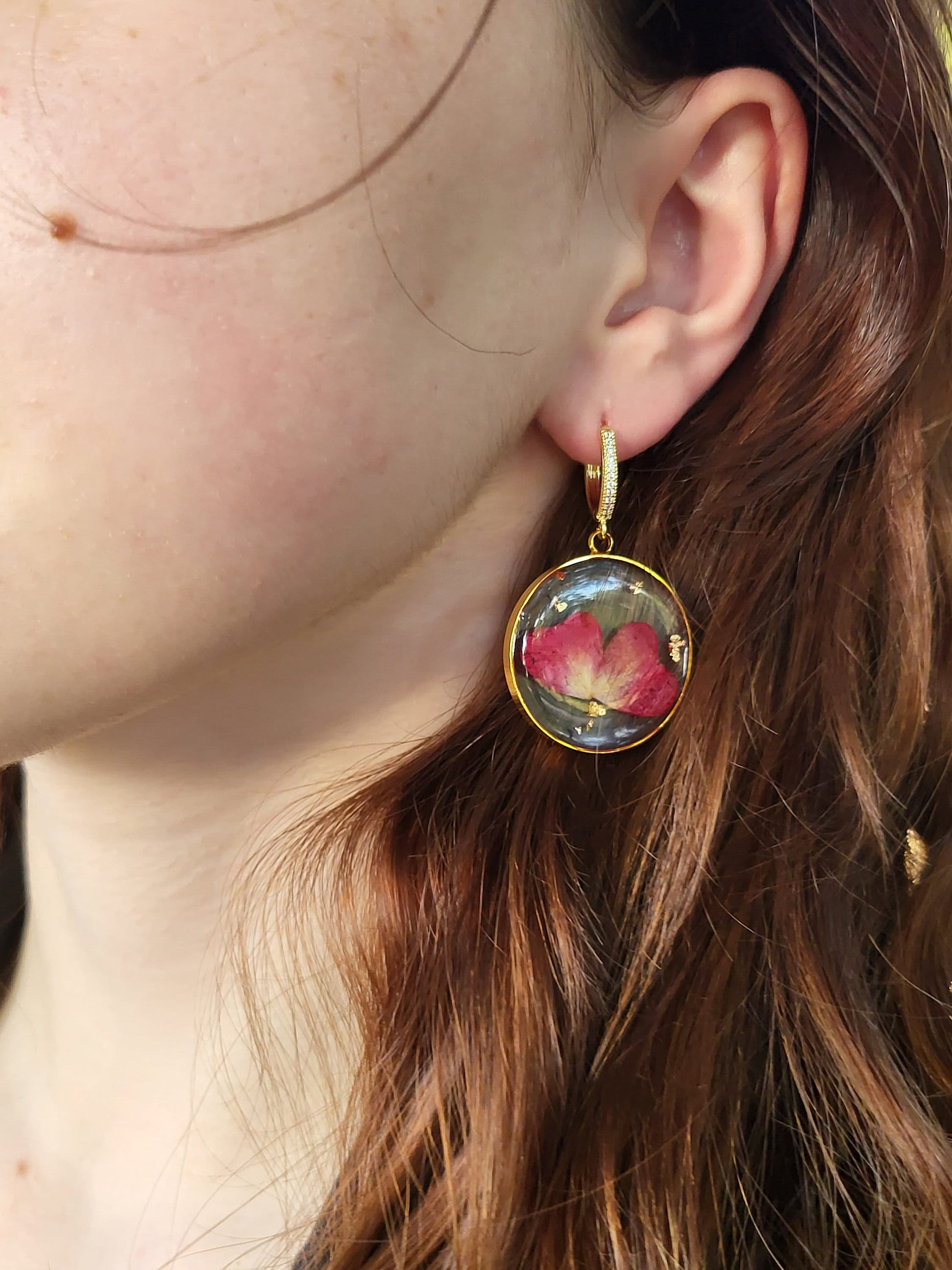 Real Dried Birth Month Flower Earrings, Birthday Gift.