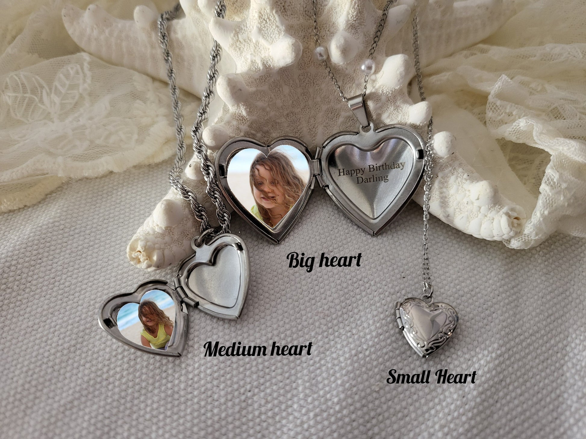 Silver Heart Locket Necklace with Photo, Engraved Heart Locket, Personalized gift.