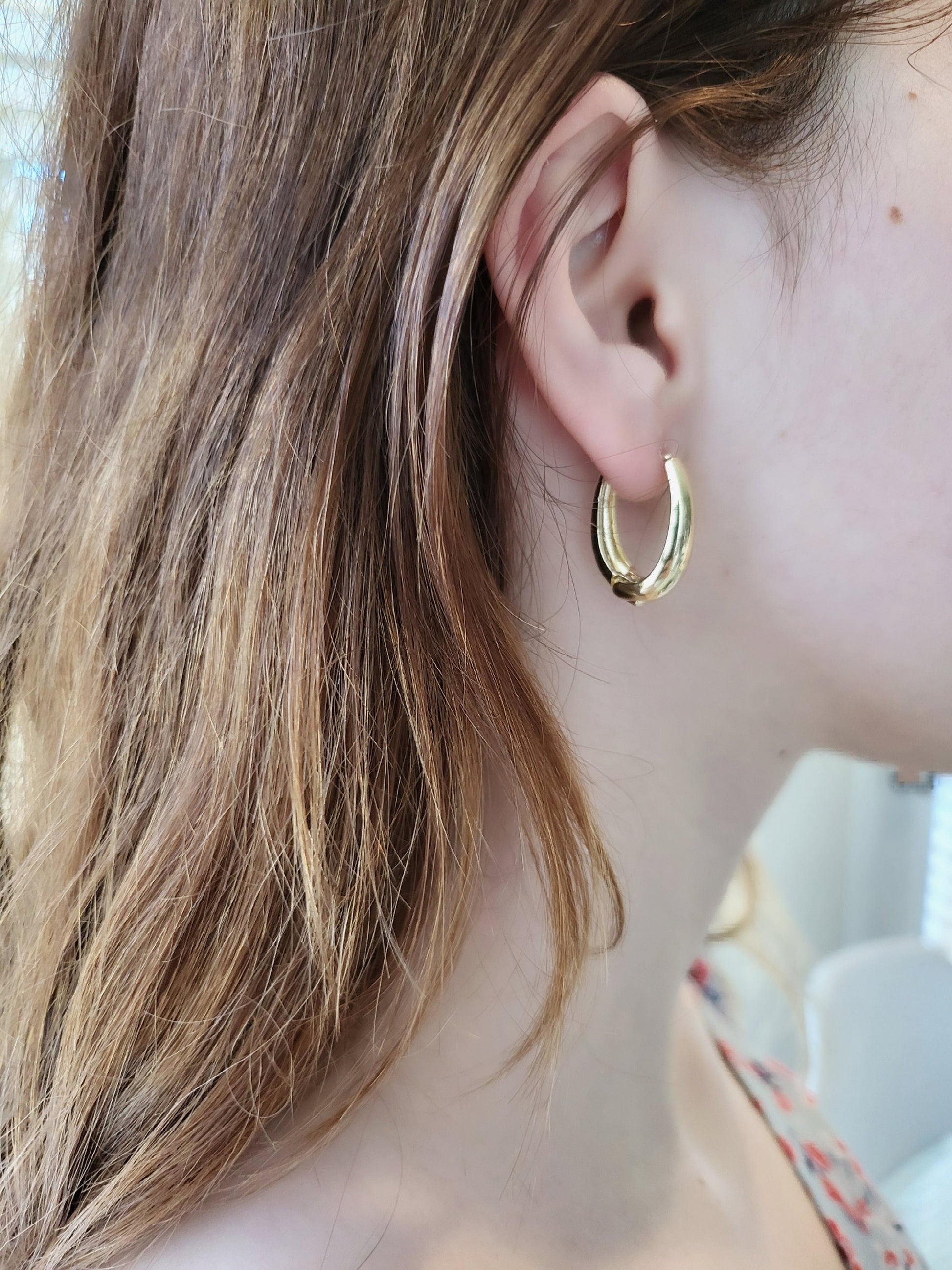 Gold Hoop Earrings , Waterproof , High Quality.