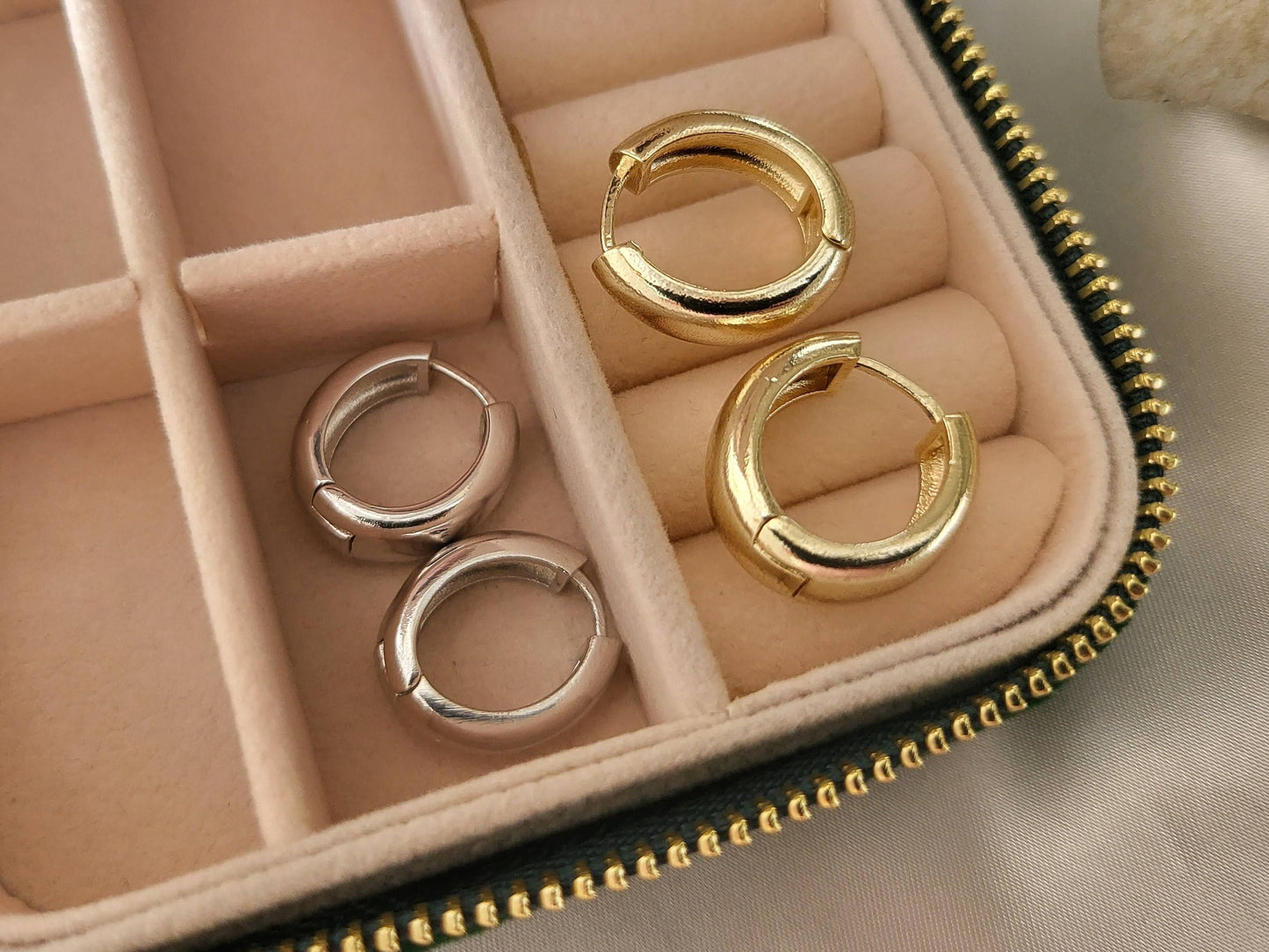 Gold Hoop Earrings , Waterproof , High Quality.