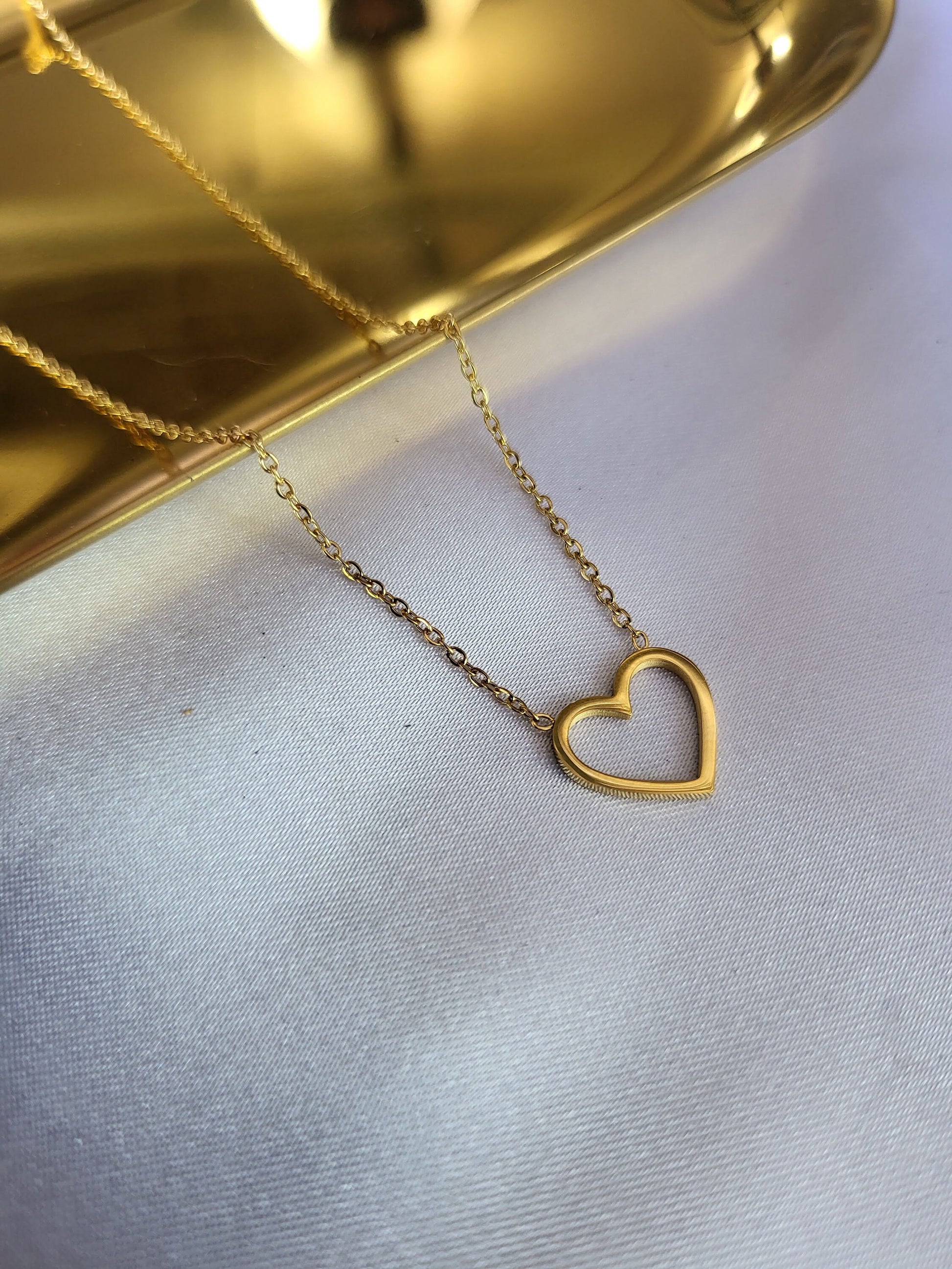 Gold Filled Heart Necklace ,Waterproof , Love Gift .