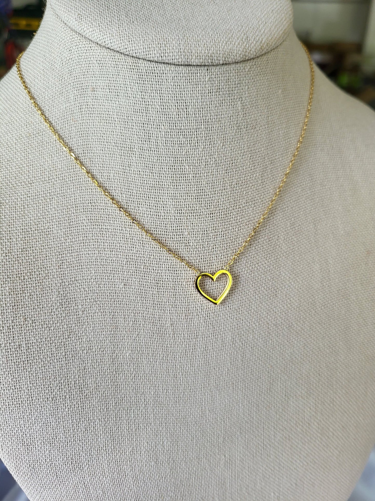 Gold Filled Heart Necklace ,Waterproof , Love Gift .