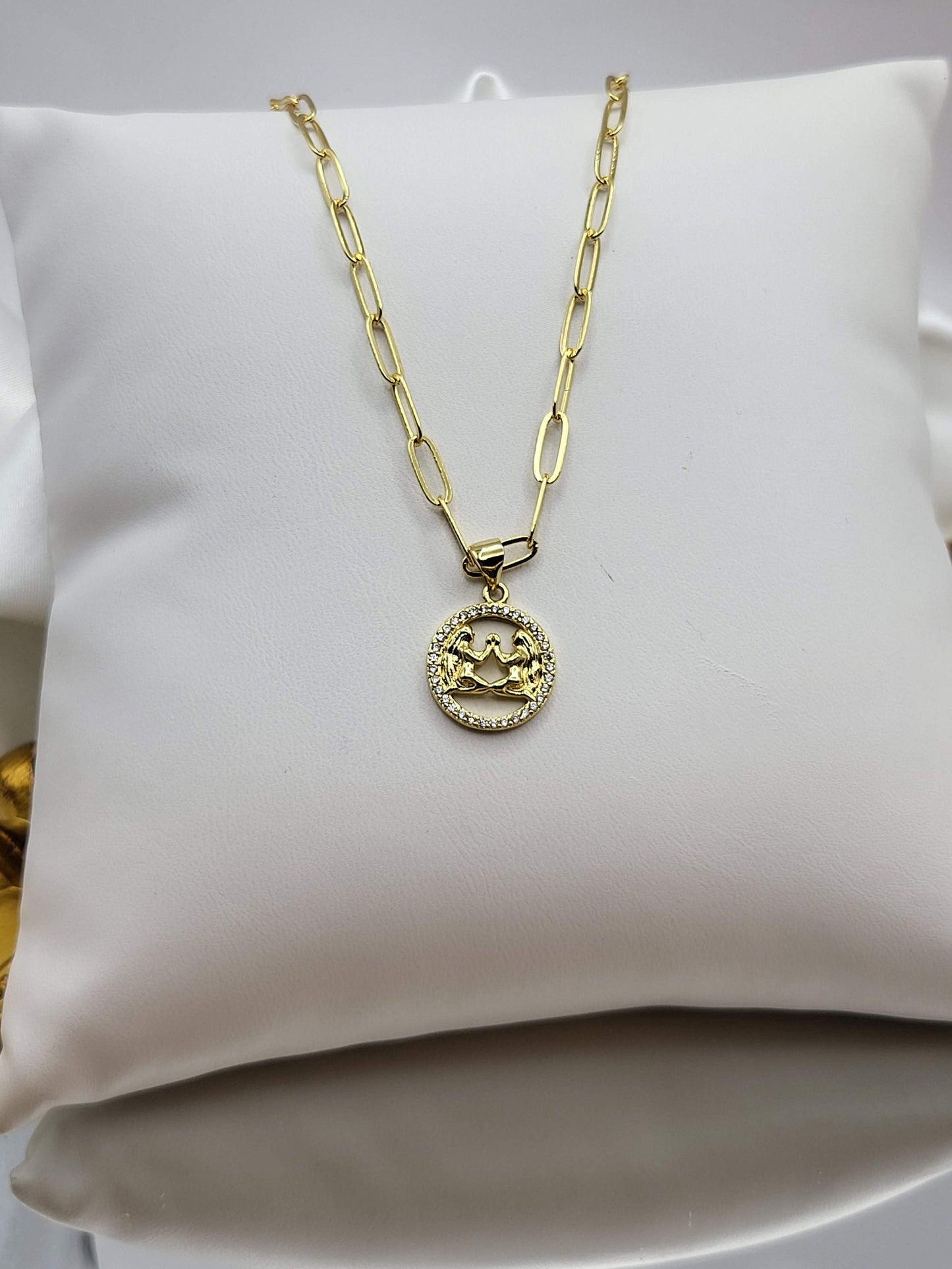 Gold Zodiac Coin Necklace, Leo Necklace, Scorpio Necklace, Astrology Jewelry, Birthday Gift.