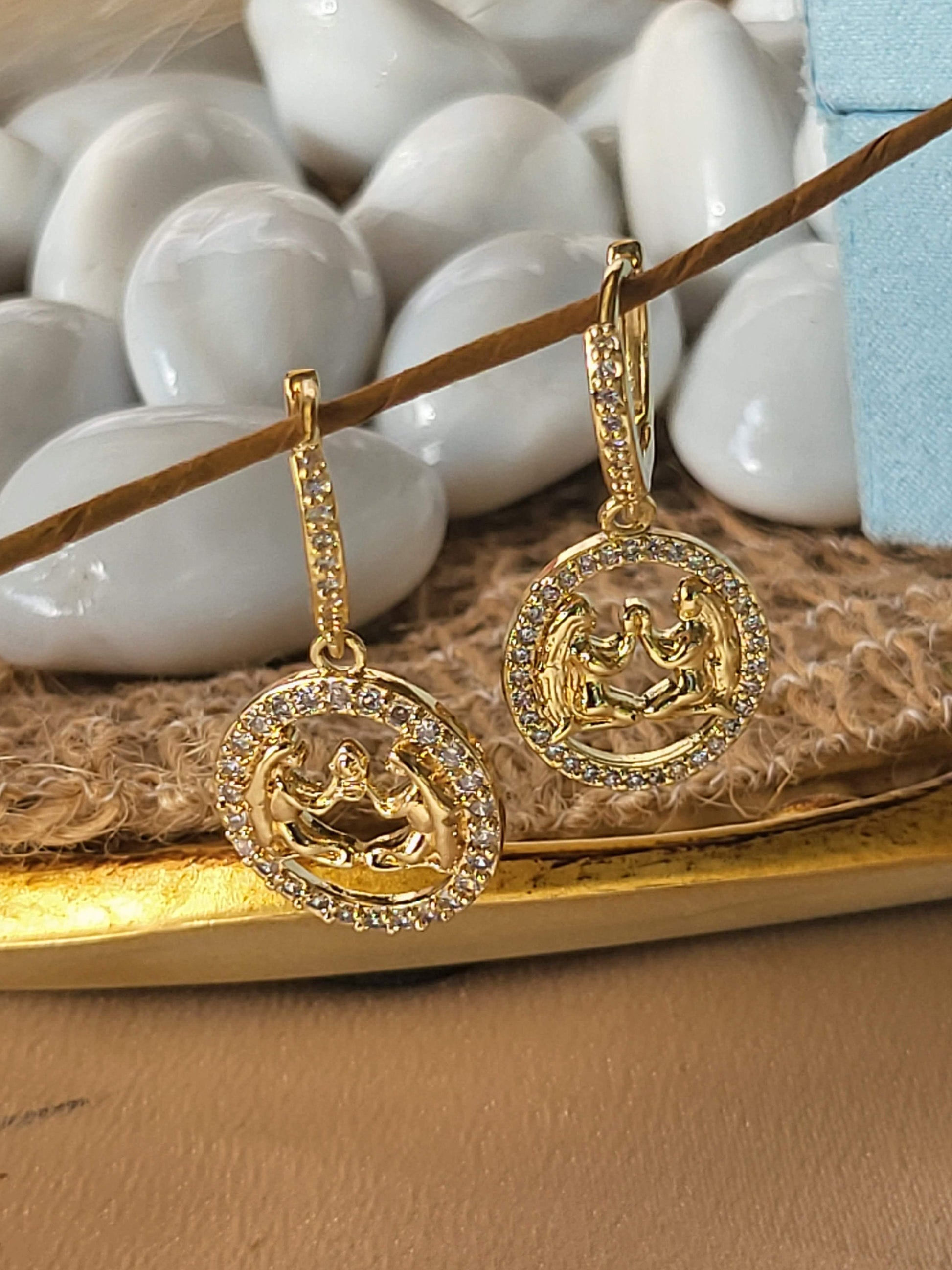 Gold Filled Zodiac Horoscope Earrings, Astrological Jewelry, Zodiac Gifts.