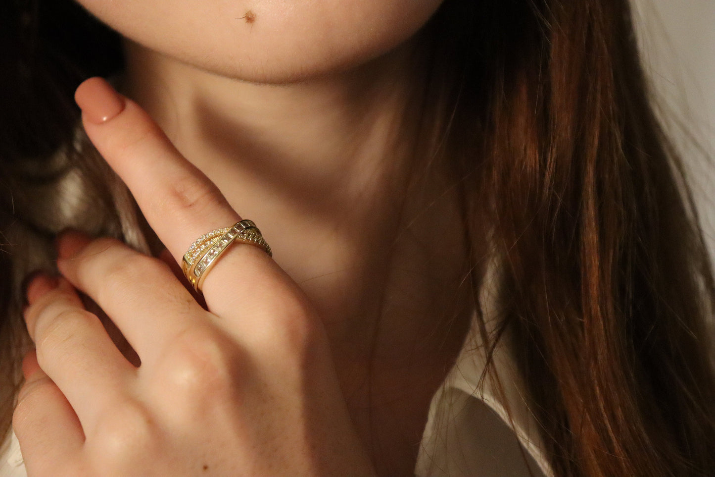 14K Gold Adjustable Anniversary Ring ,Gift For Her.