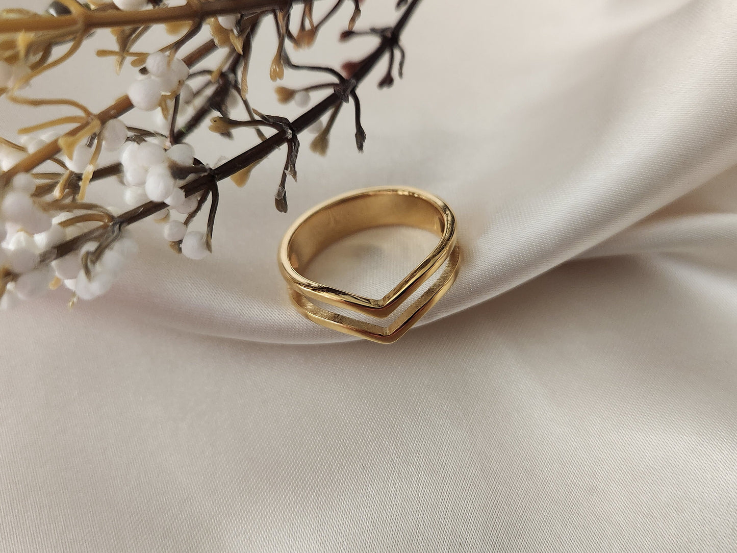 Gold Filled Adjustable Band Ring , Waterproof , High Quality, Birthday Gift.