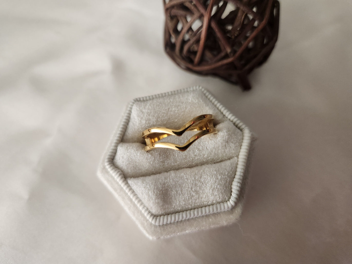 Gold Filled Adjustable Band Ring , Waterproof , High Quality, Birthday Gift.