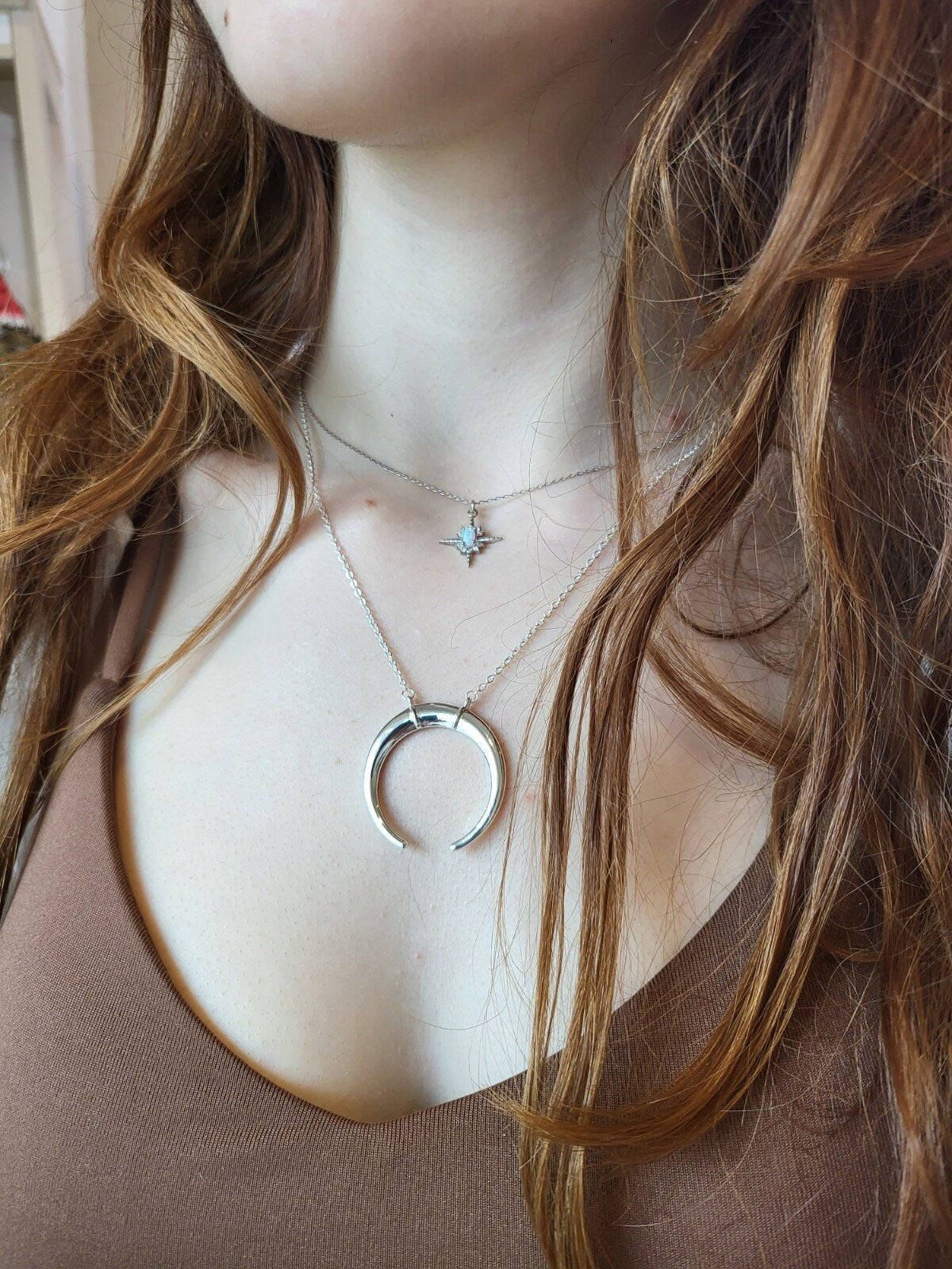 Gold Filled Half Moon Necklace, Birthday Gift.