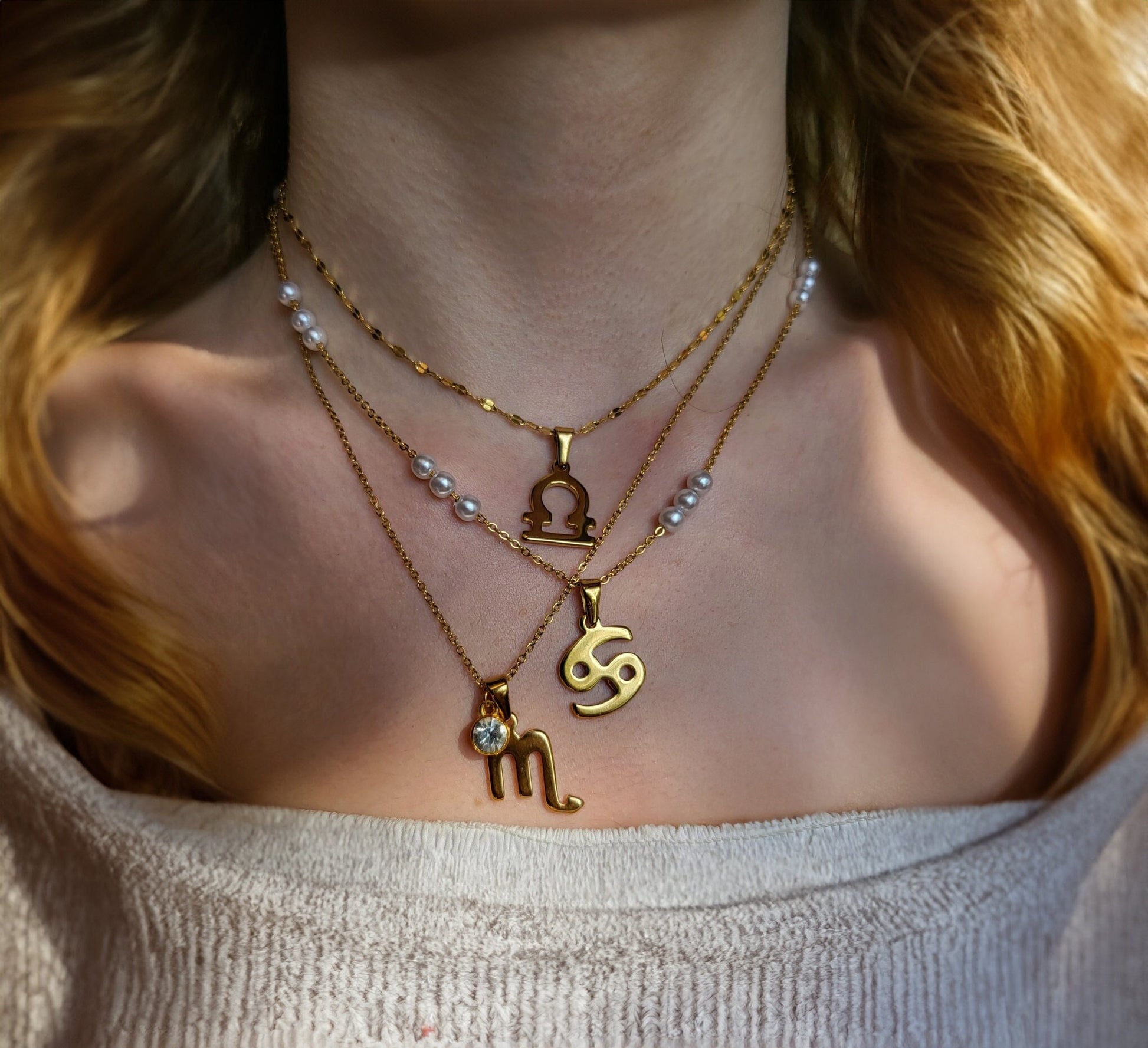 Gold Zodiac Sign Pendant Necklace , Custom Zodiac Gemini Silver Necklace , Gifts for Her.