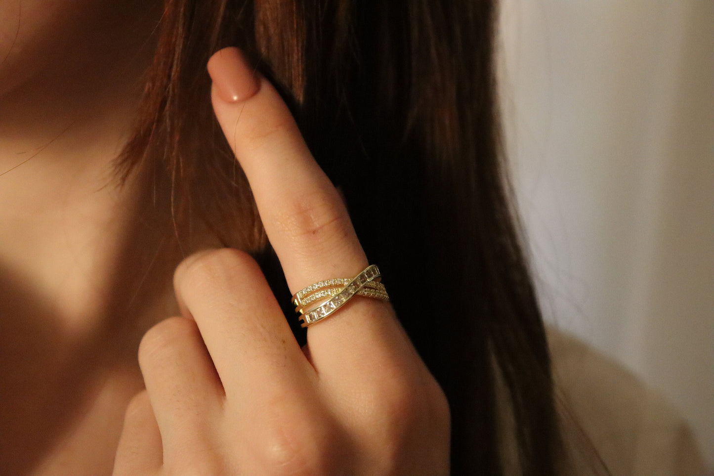 14K Gold Adjustable Anniversary Ring ,Gift For Her.