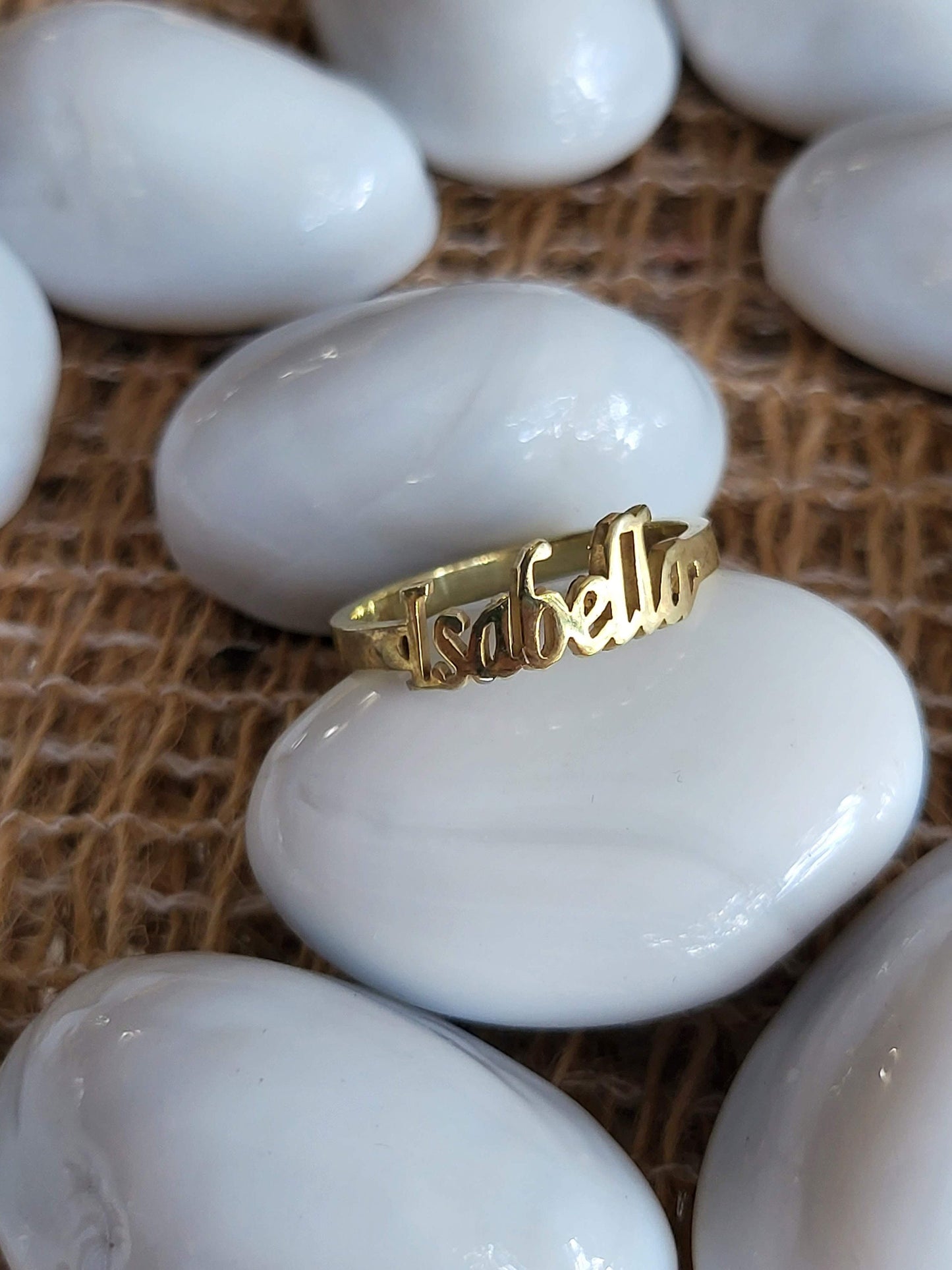 Sterling silver Name ring , Gold Double name ring ,Waterproof , Everyday Jewelry .