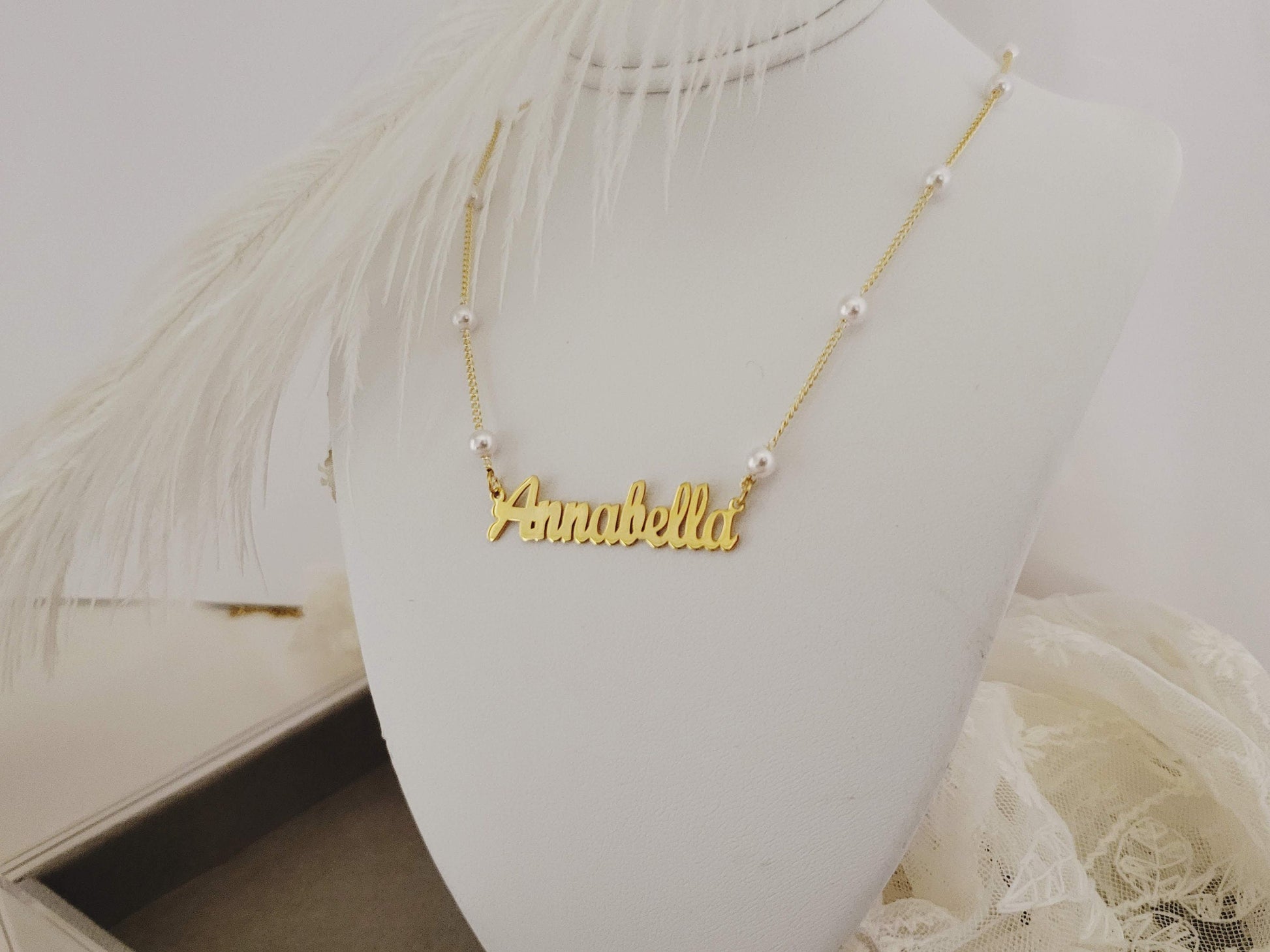 Gold Filled Custom Name Necklace, Choose Your Chain, Gold Name Necklace, Handmade Jewellery, Mothers Day Gift.