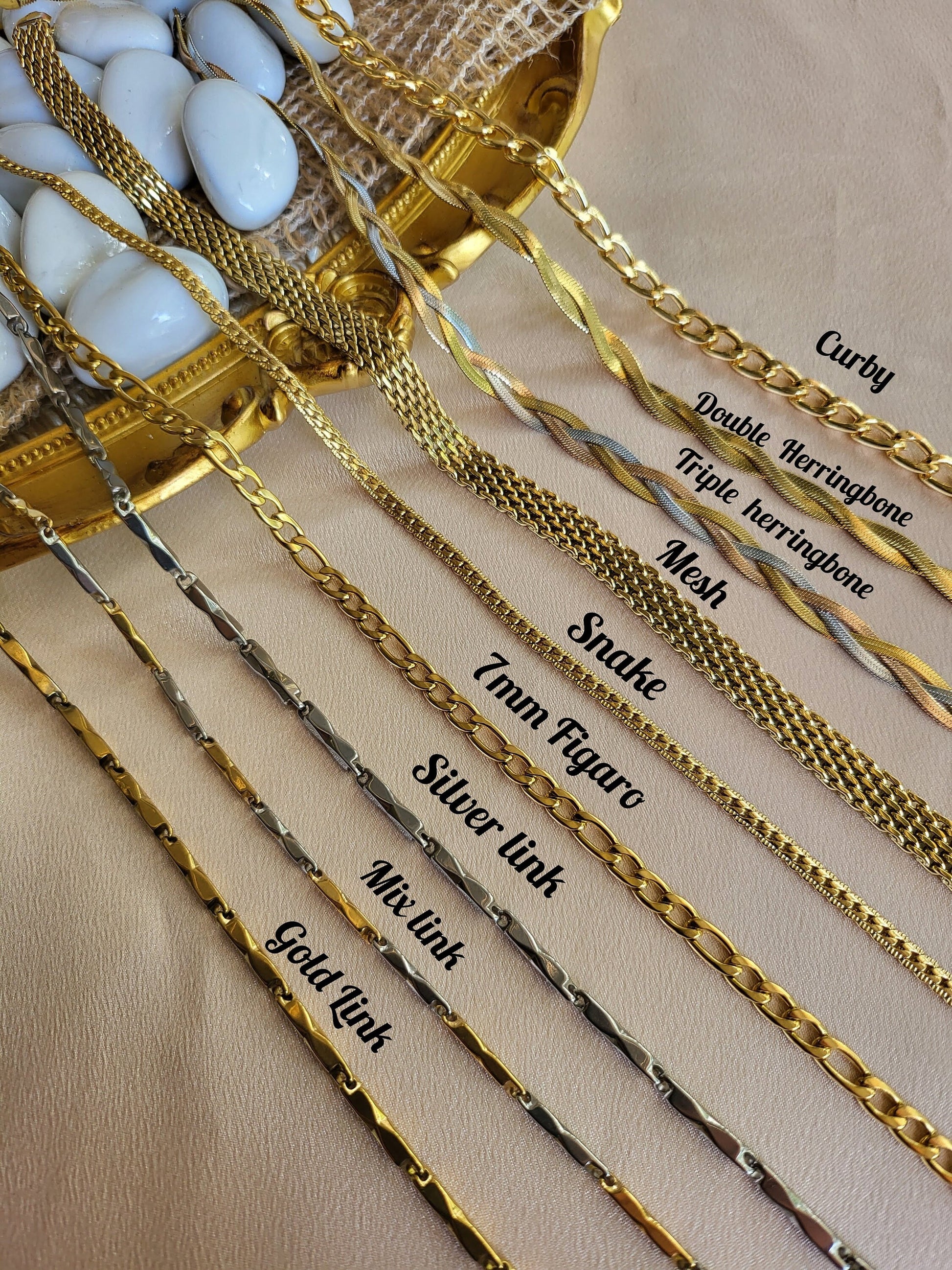 Gold Filled Chunky Non Tarnish Unisex Chain Necklace, WATERPROOF.