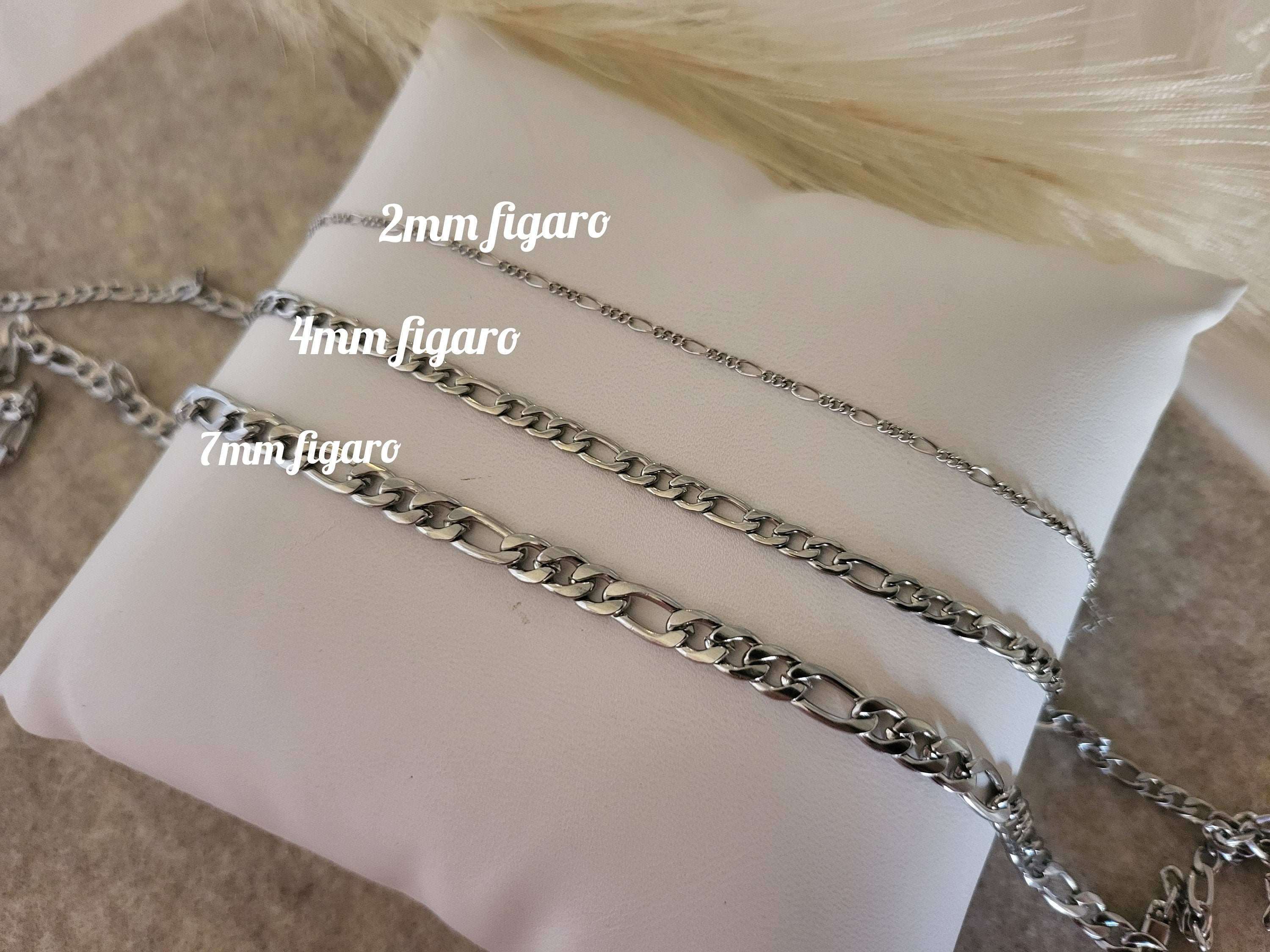 Store Silver Figaro Chain: 7mm