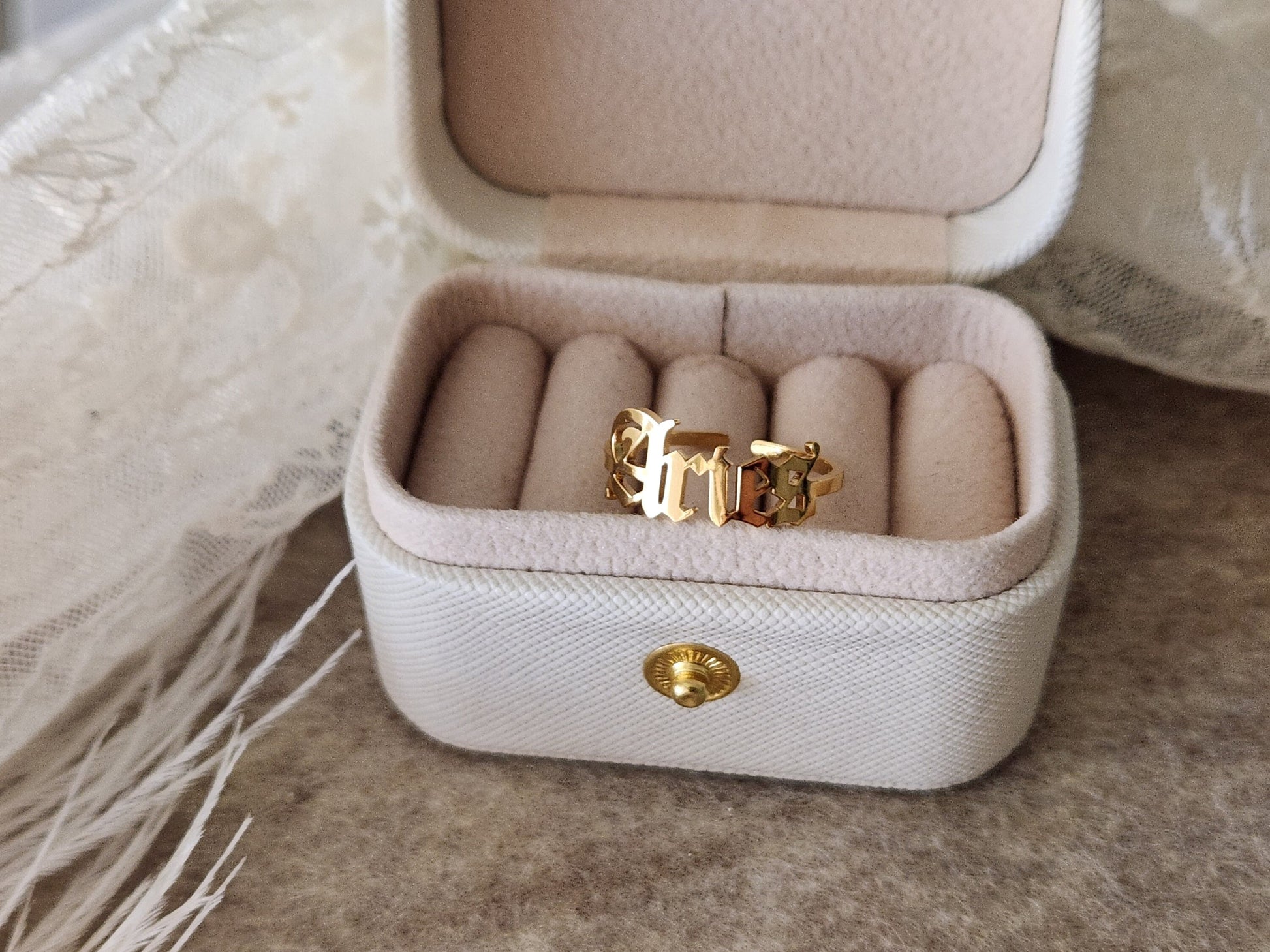 Gold Filled Adjustable Zodiac Ring , Waterproof , High Quality, Birthday Gift.