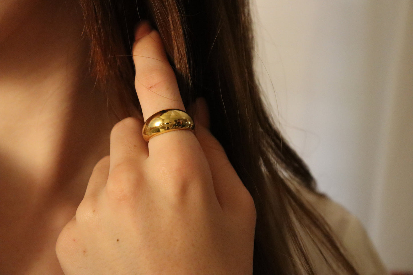 Gold Filled Dome or Narrow Ring, Waterproof , High Quality ,Gift For Her.