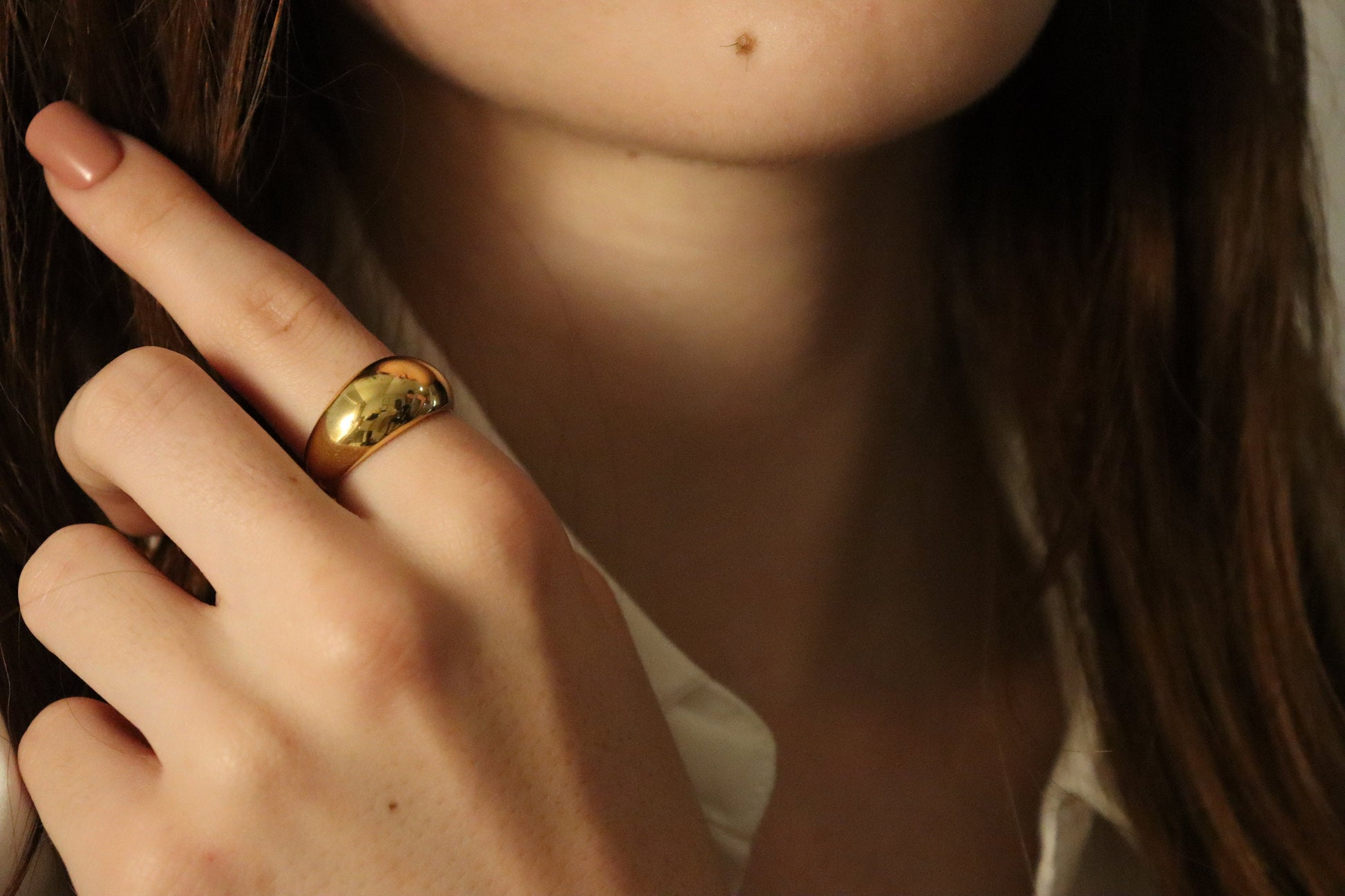 Gold Filled Dome or Narrow Ring, Waterproof , High Quality ,Gift For Her.