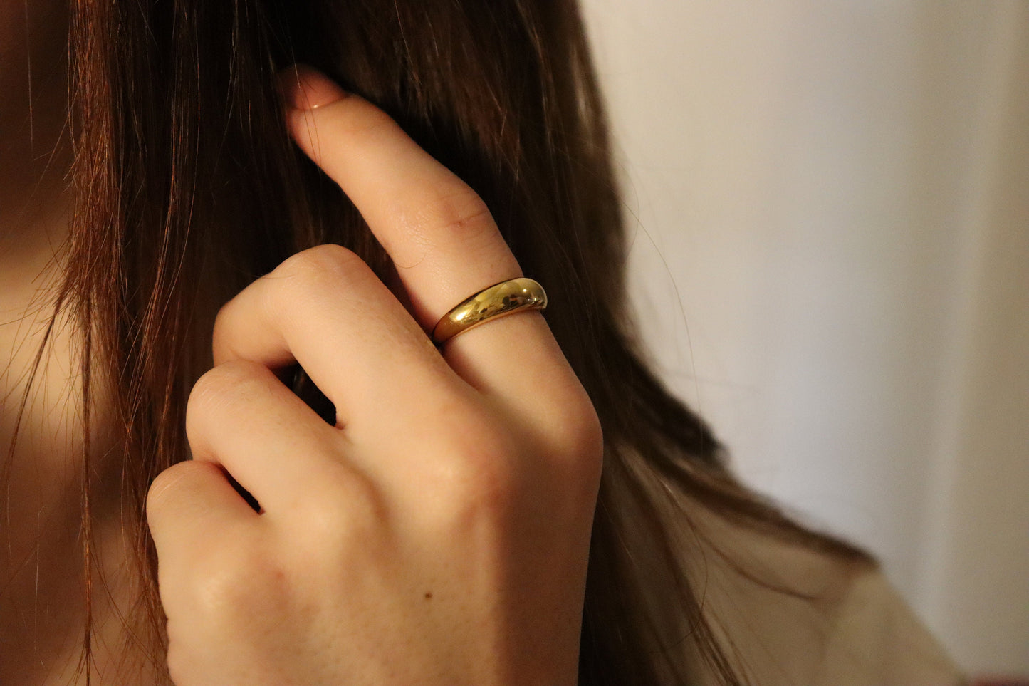 Gold Filled Dome or Narrow Ring, Waterproof , High Quality ,Gift For Her.