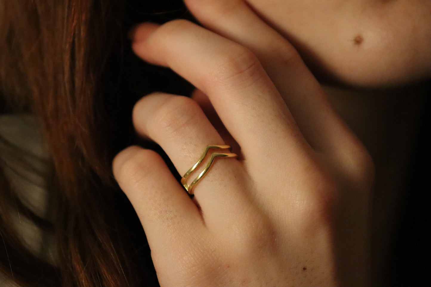 Gold Filled Adjustable Band Ring , Waterproof , High Quality, Birthday Gift.