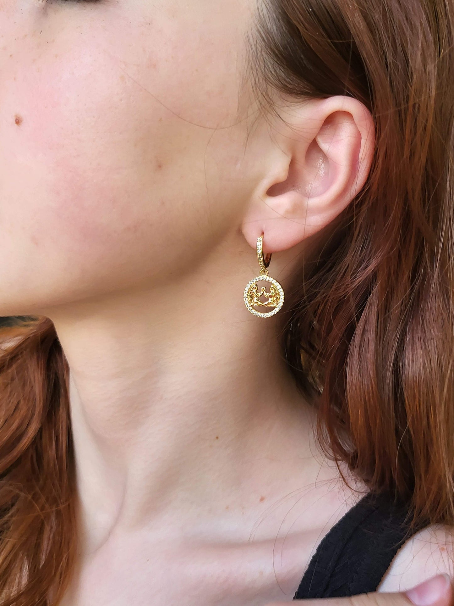 Gold Filled Zodiac Horoscope Earrings, Astrological Jewelry, Zodiac Gifts.