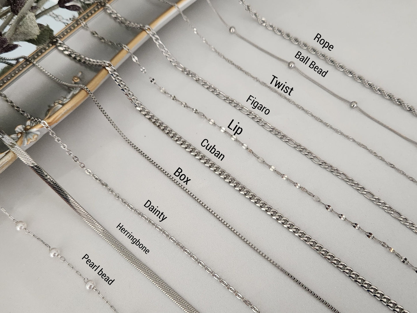 Silver Stainless Steel Initial Necklace, WATERPROOF, Letter Necklaces, Christmas Gift.