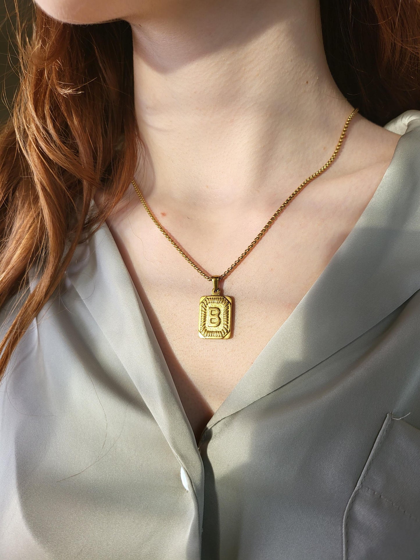 Gold Initial Necklace, Personalized Gift.