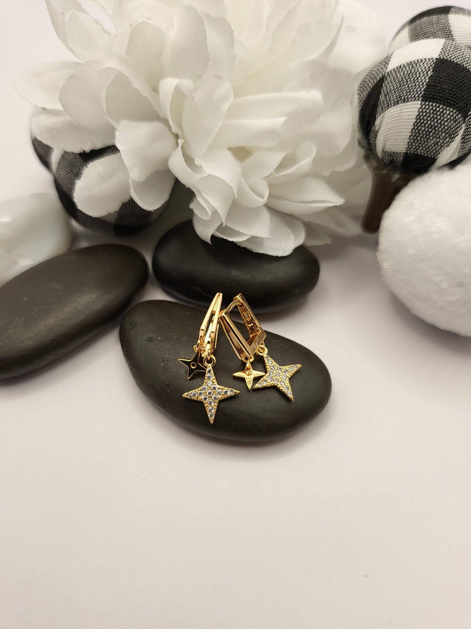 Gold Filled Small Star Earrings, WATERPROOF , Gift For Her.