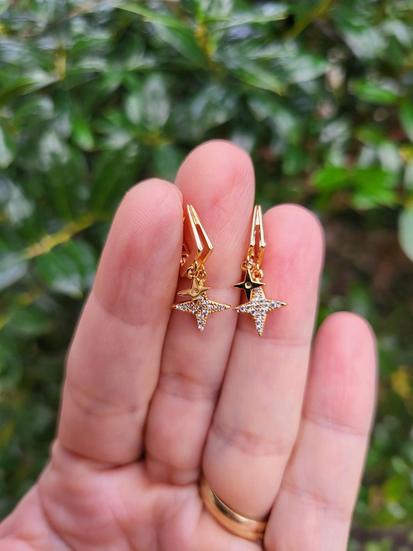 Gold Filled Small Star Earrings, WATERPROOF , Gift For Her.