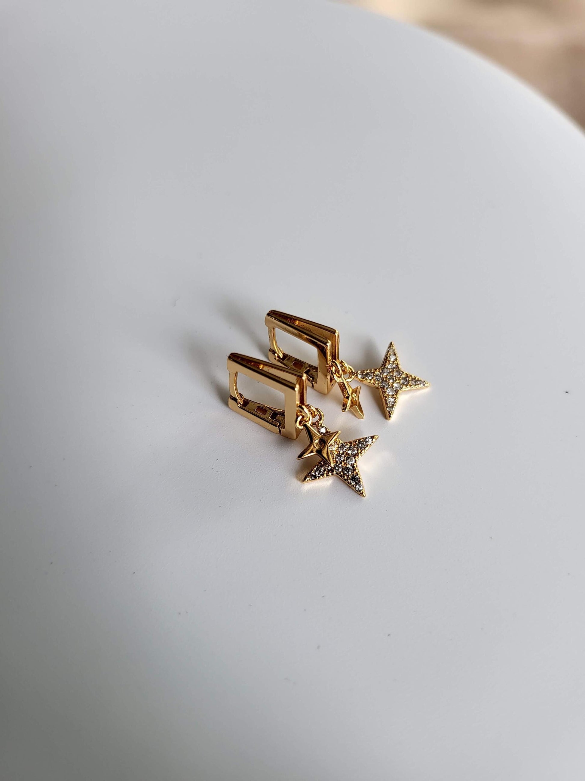 Gold Filled Small Star Earrings, WATERPROOF , Gift For Her.