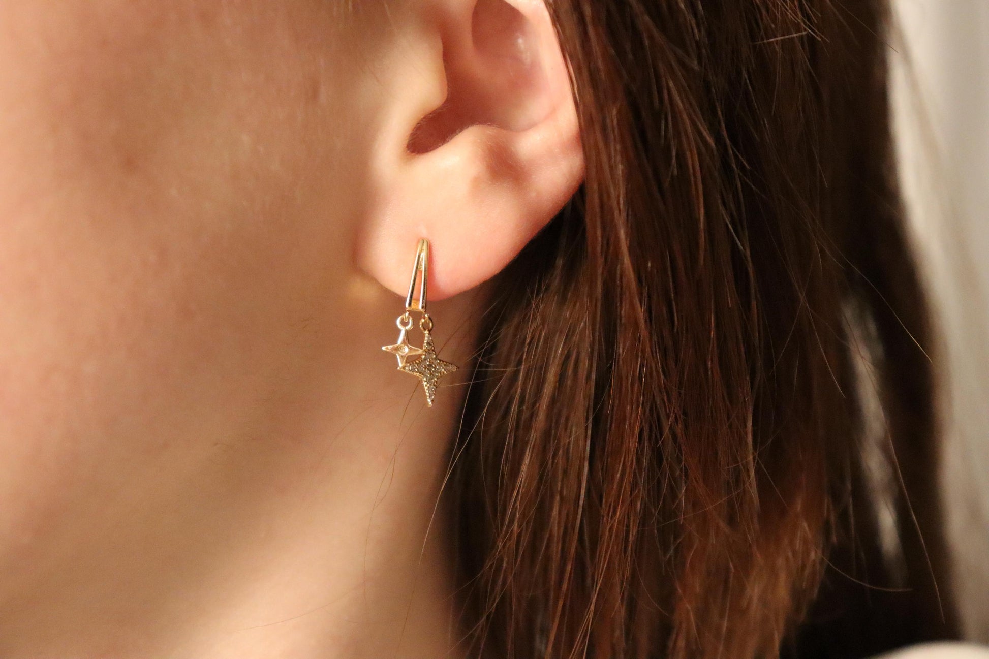 Gold Filled Small Star Earrings, WATERPROOF , Gift For Her.