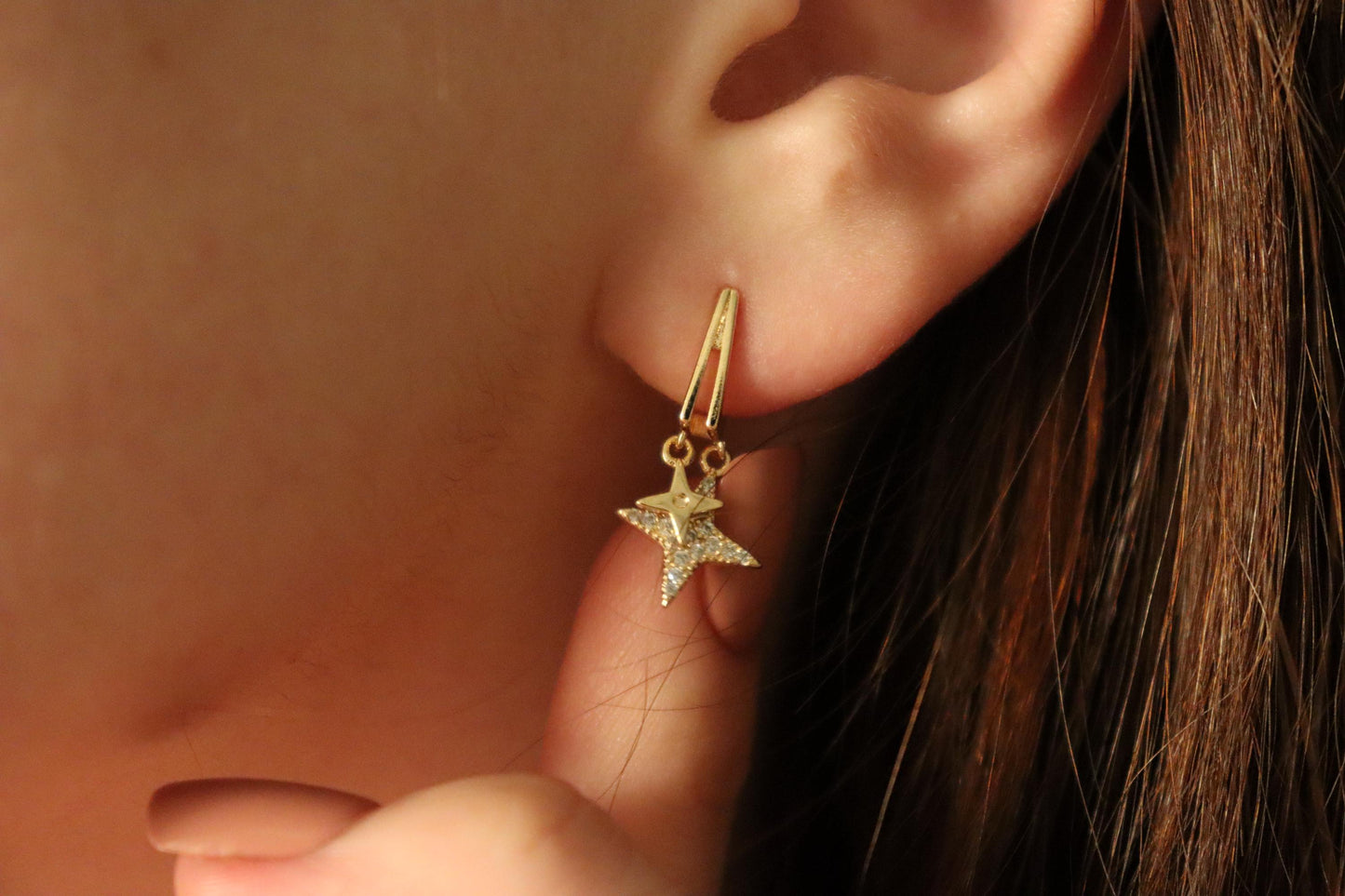 Gold Filled Small Star Earrings, WATERPROOF , Gift For Her.