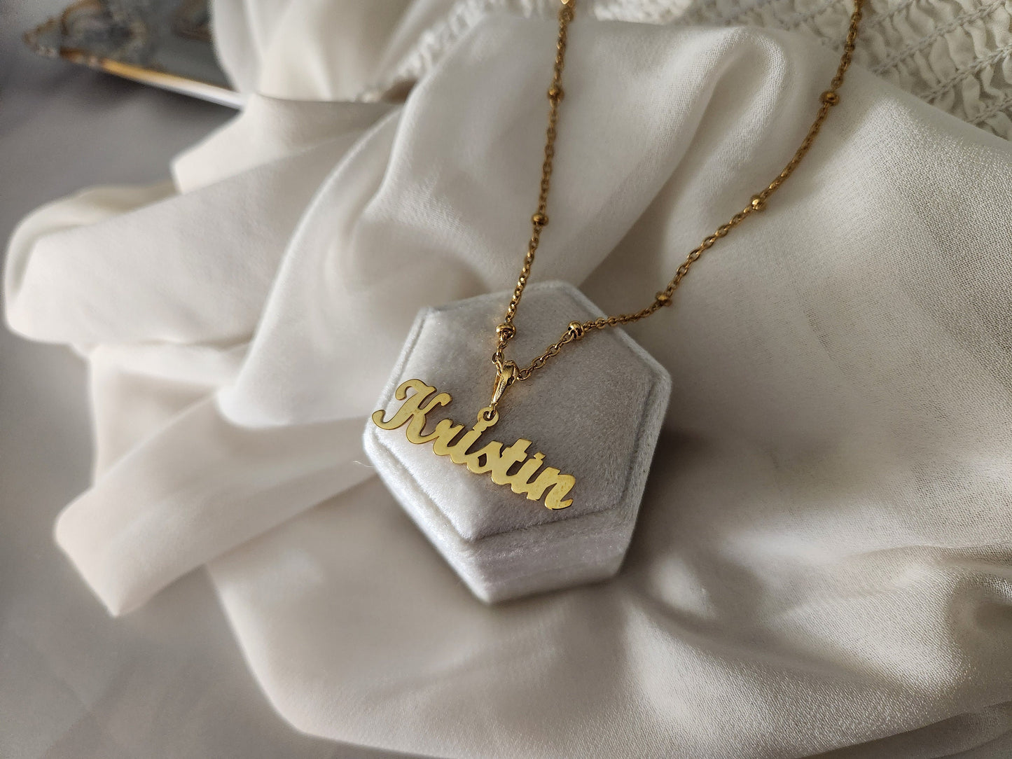 Gold Filled Custom Name Necklace, Choose Your Chain, Gold Name Necklace, Handmade Jewellery, Mothers Day Gift.