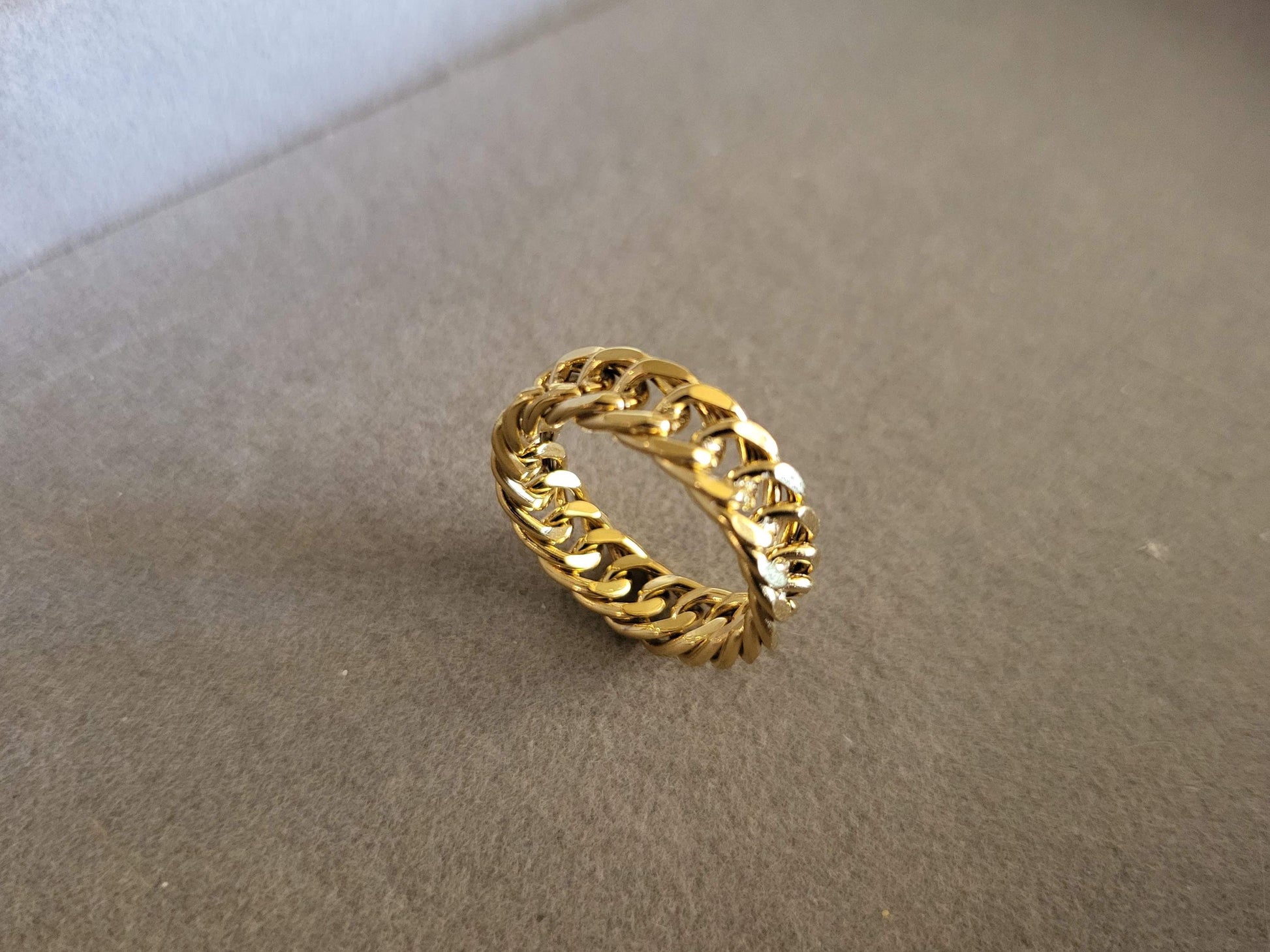 Gold Filled Chain Ring , Waterproof , High Quality, Birthday Gift.