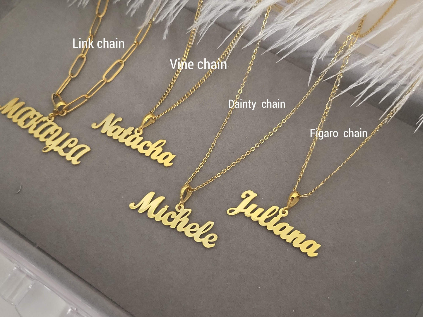 Gold Filled Custom Name Necklace, Choose Your Chain, Gold Name Necklace, Handmade Jewellery, Mothers Day Gift.