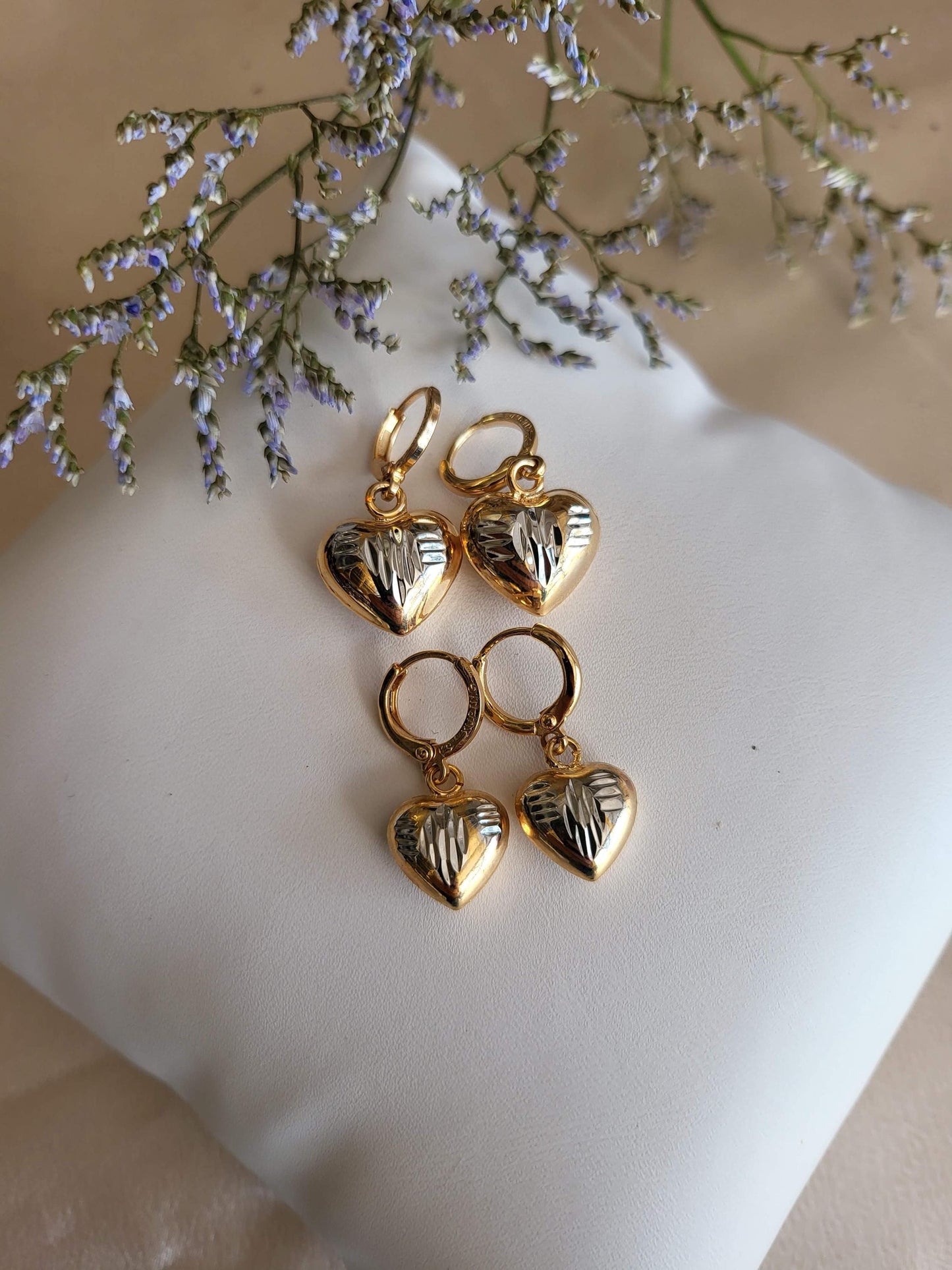 Gold Filled Heart Earrings , WATERPROOF , Gift For Her, Christmas Gift.