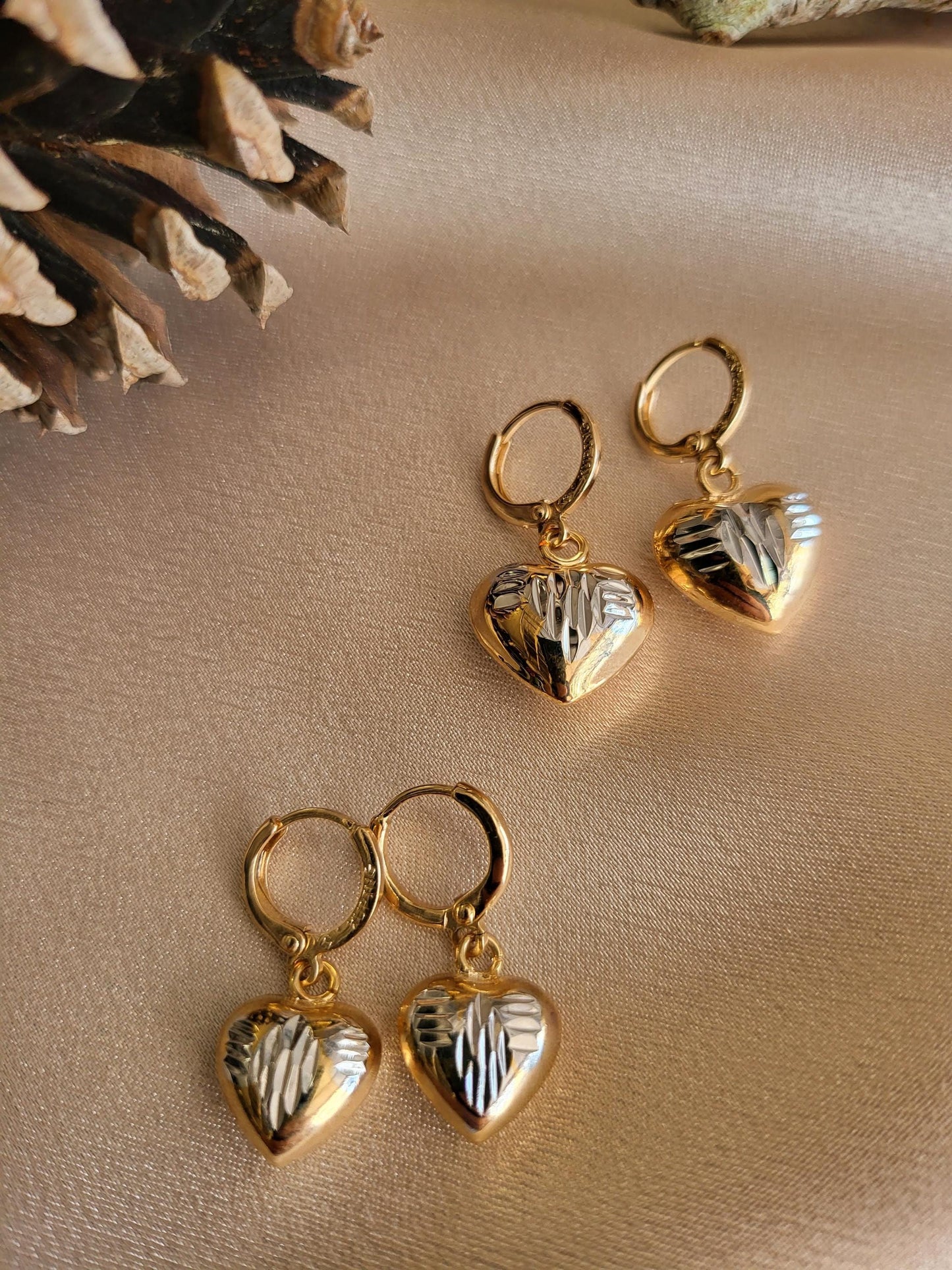 Gold Filled Heart Earrings , WATERPROOF , Gift For Her, Christmas Gift.