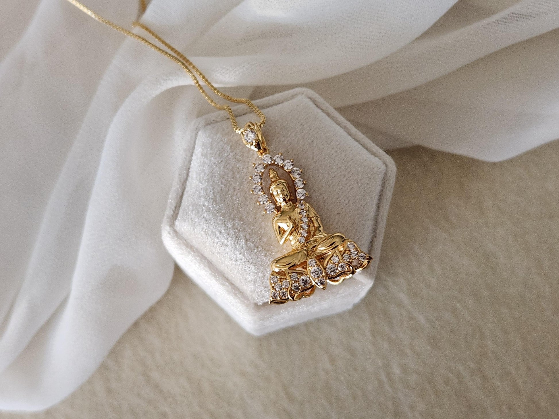 Gold Filled Buddha Necklace , Protection Necklace, Gift For Her.