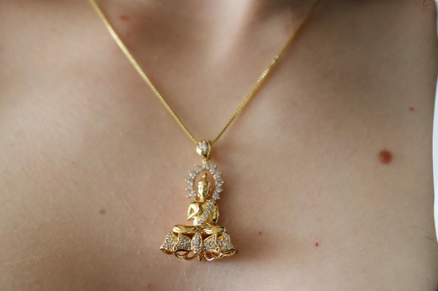 Gold Filled Buddha Necklace , Protection Necklace, Gift For Her.