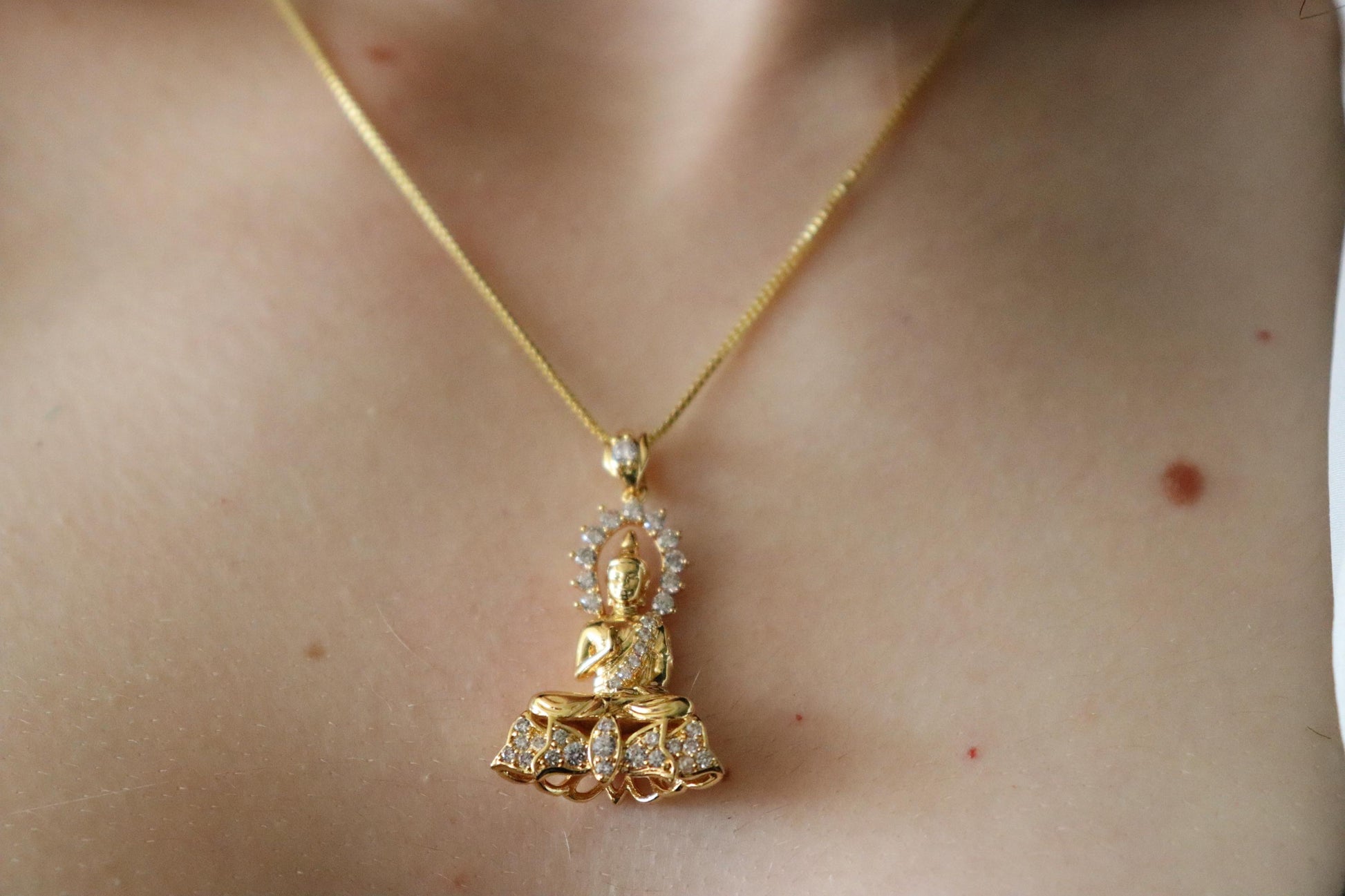 Gold Filled Buddha Necklace , Protection Necklace, Gift For Her.