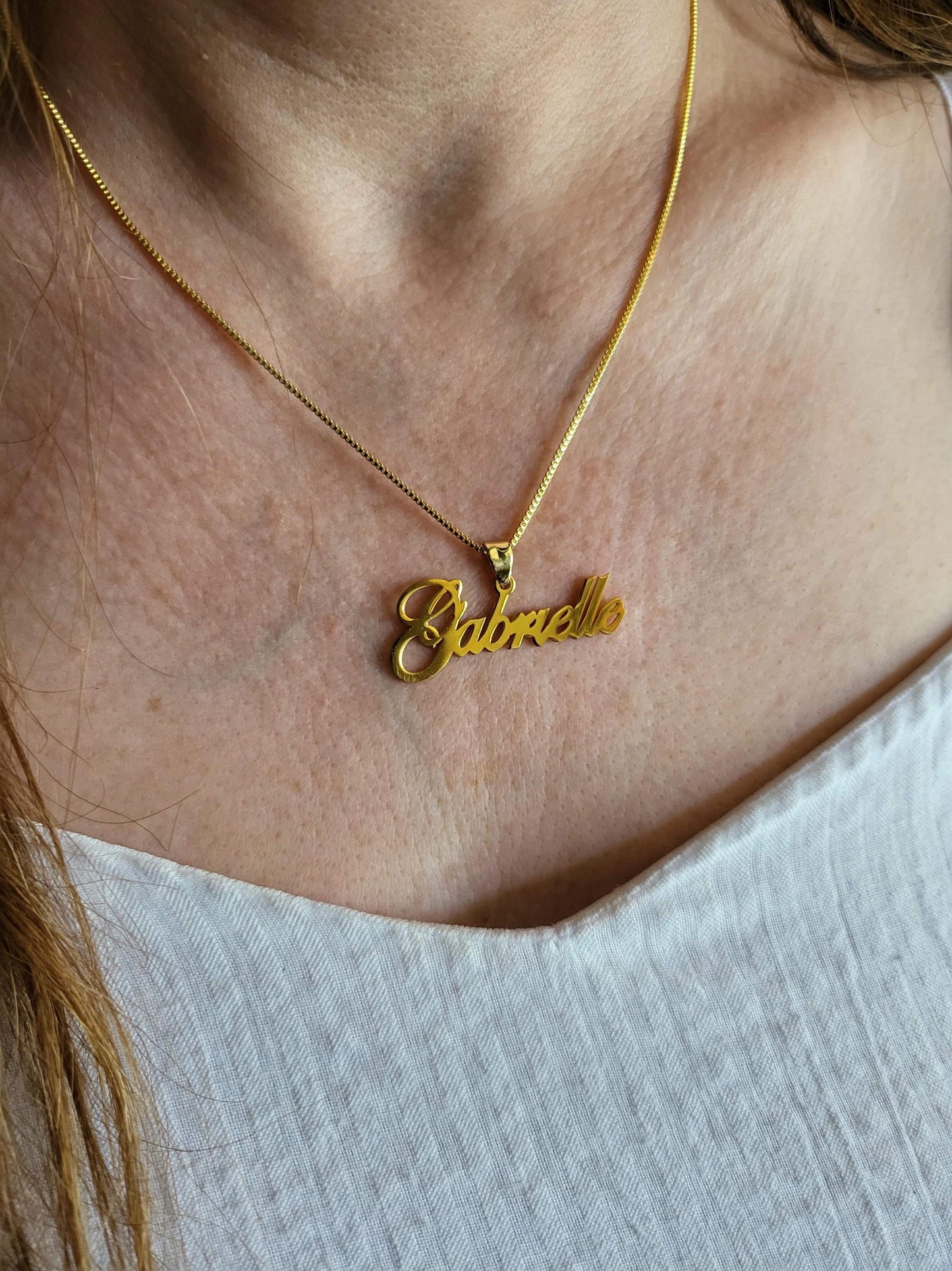 Gold Filled Custom Name Necklace, Choose Your Chain, Gold Name Necklace, Handmade Jewellery, Mothers Day Gift.