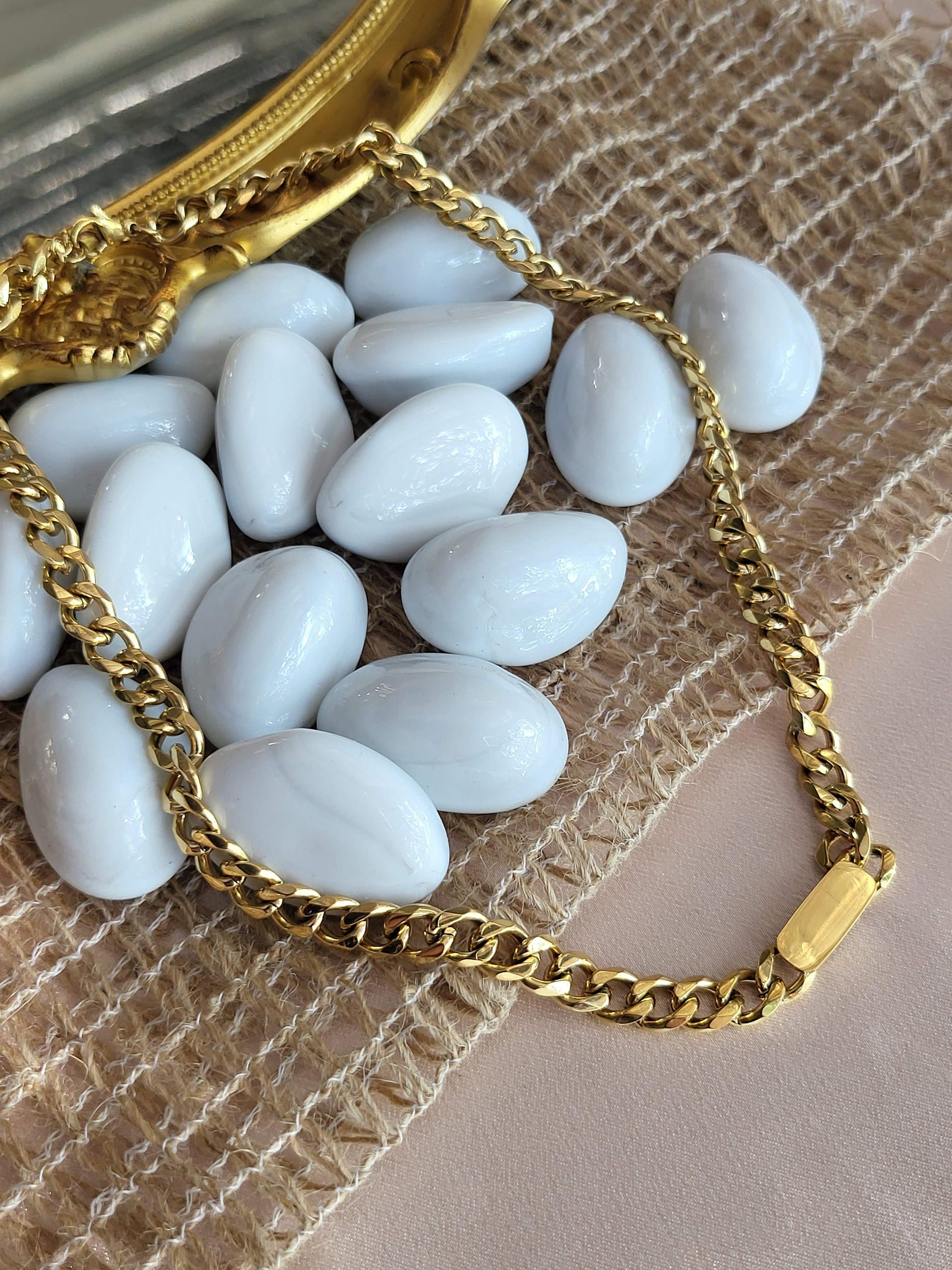 Gold Filled Non Tarnish Cuban Chain Necklace, Custom Jewelry, Engrave is Free, WATERPROOF.