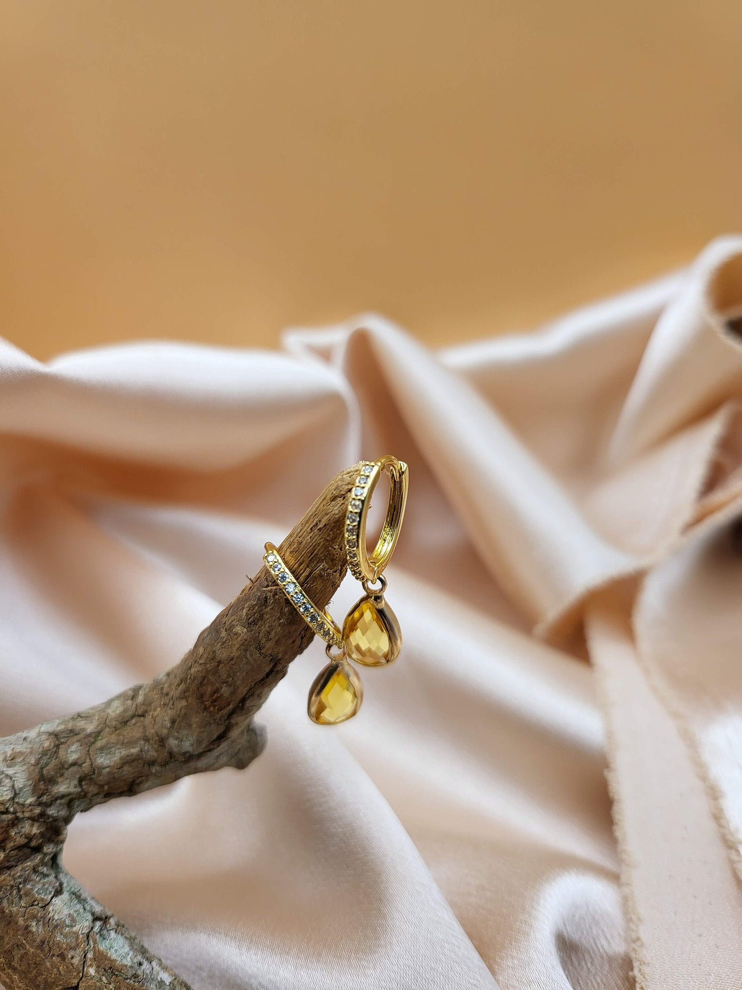 Gold Drop Birth Stone Earrings , Crystal Birth Month Charm , Minimal Dainty Jewelry, Gift For Her.