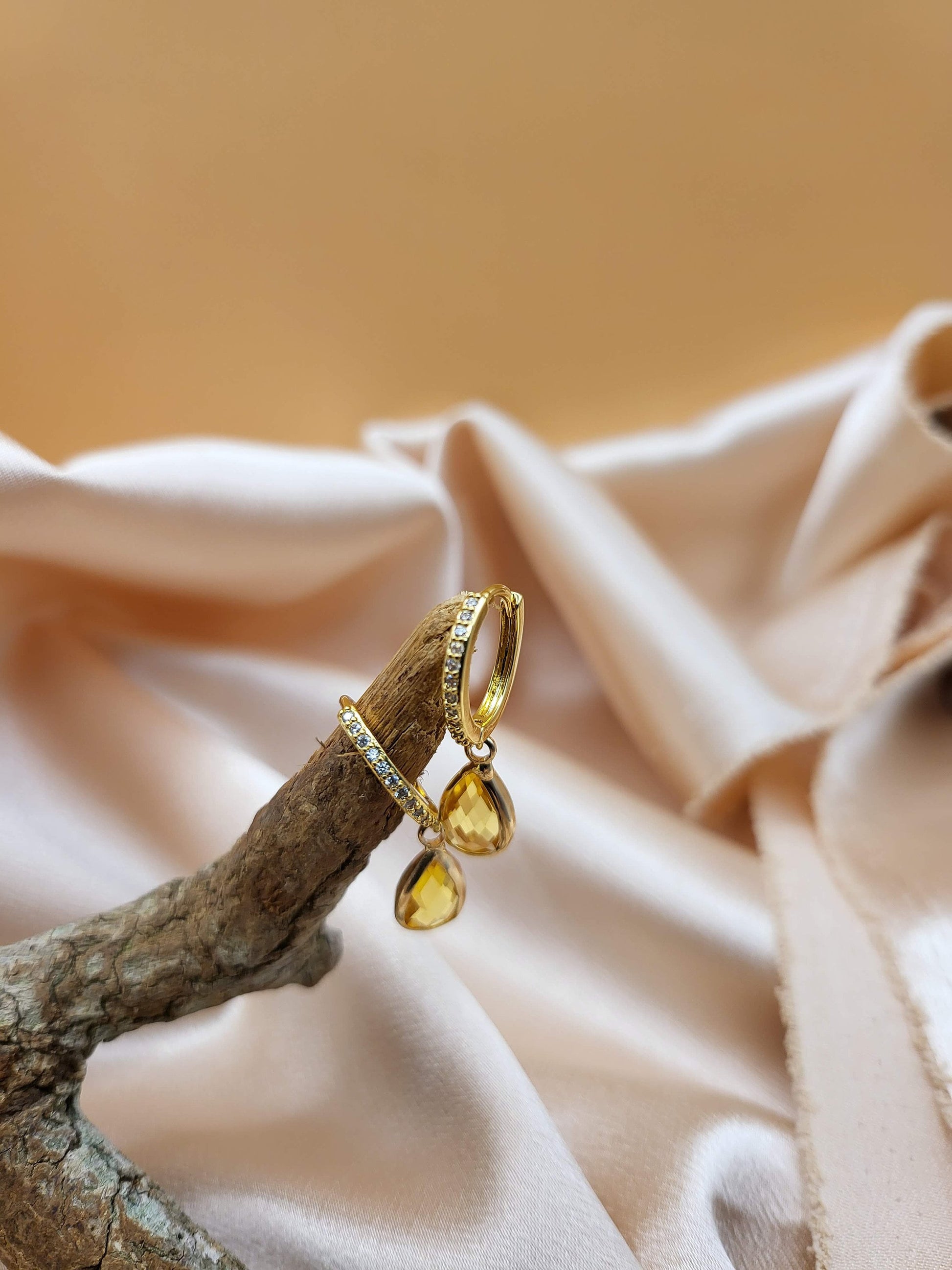 Gold Drop Birth Stone Earrings , Crystal Birth Month Charm , Minimal Dainty Jewelry, Gift For Her.