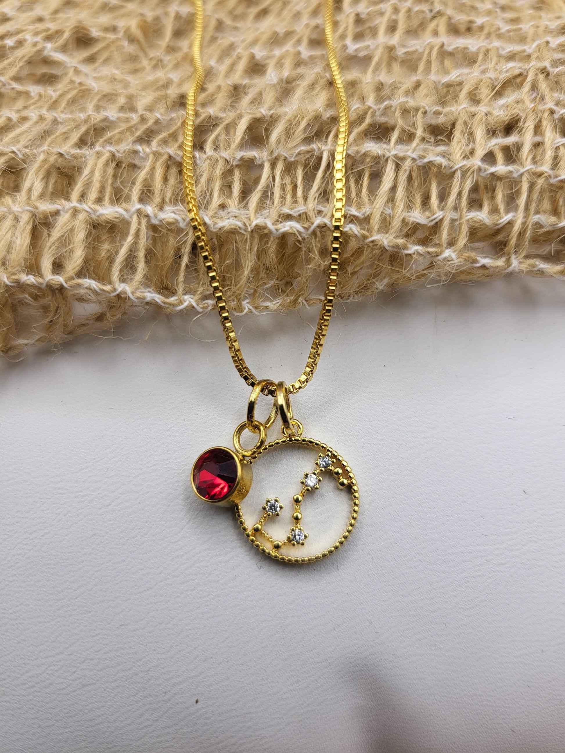 Gold Filled Zodiac Horoscope Necklace - Earrings, Add your Birthstone, Astrological Jewelry, Zodiac Gifts.