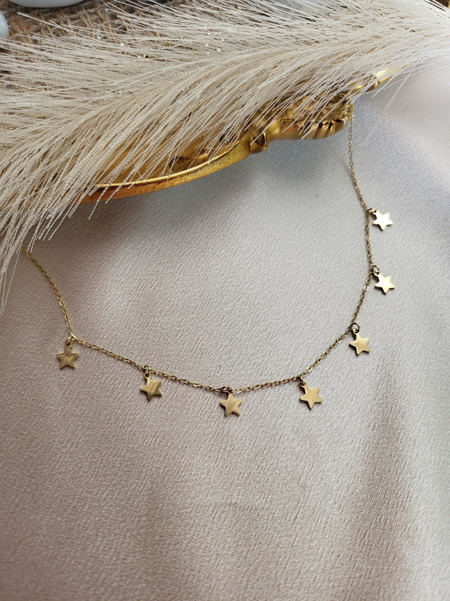 Gold Filled Star Bead Necklace, WATERPROOF, Star Bracelet, WATERPROOF, Gift For Her.