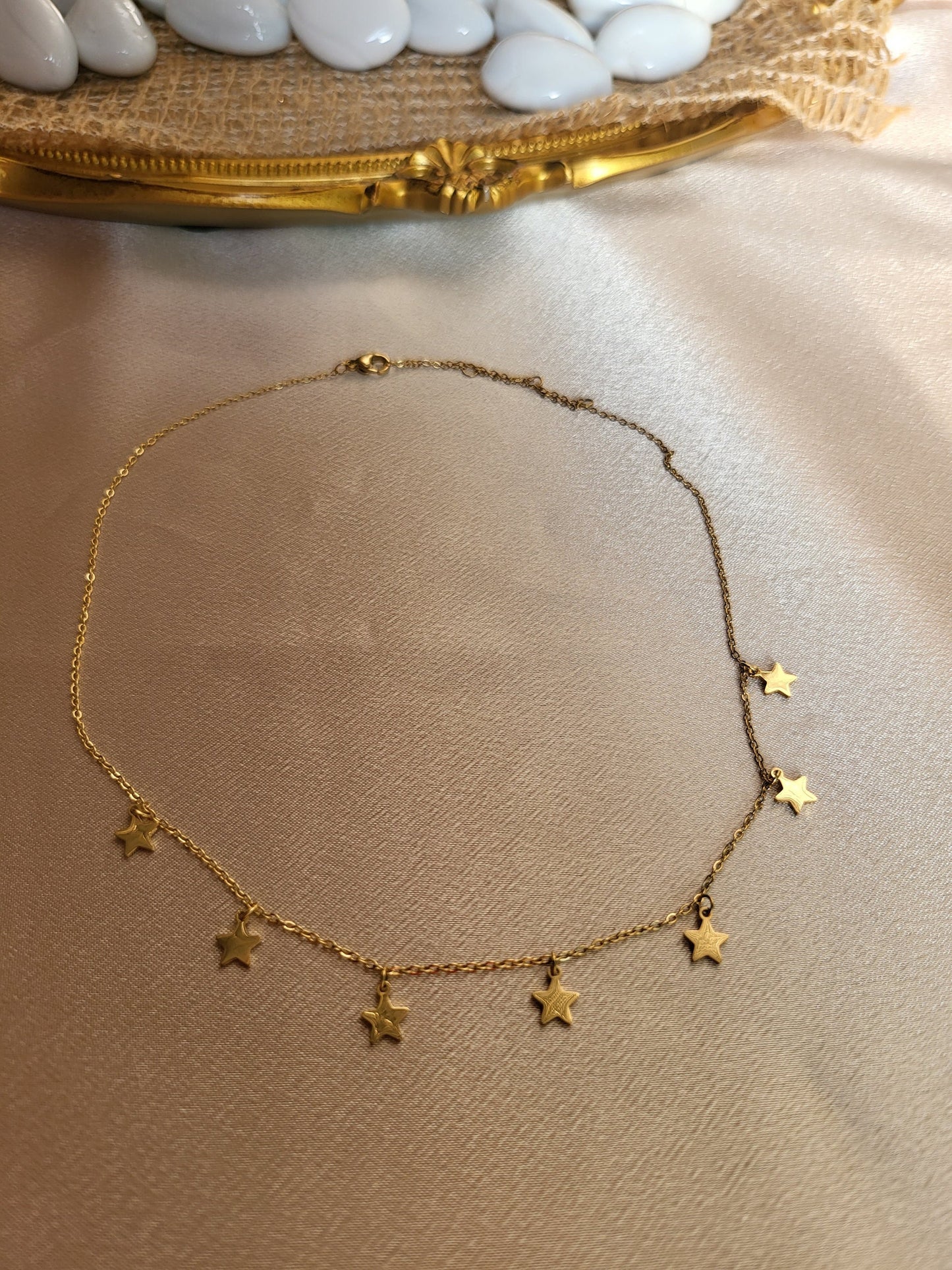 Gold Filled Star Bead Necklace, WATERPROOF, Star Bracelet, WATERPROOF, Gift For Her.