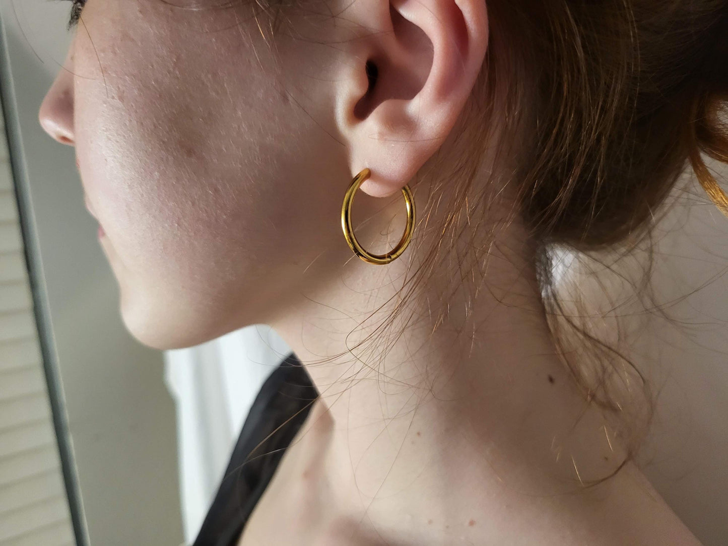 Gold Filled Hoop Earrings, Thin Hoop Earrings, Huggie Hoop Earrings For Women, Waterproof Jewelry.