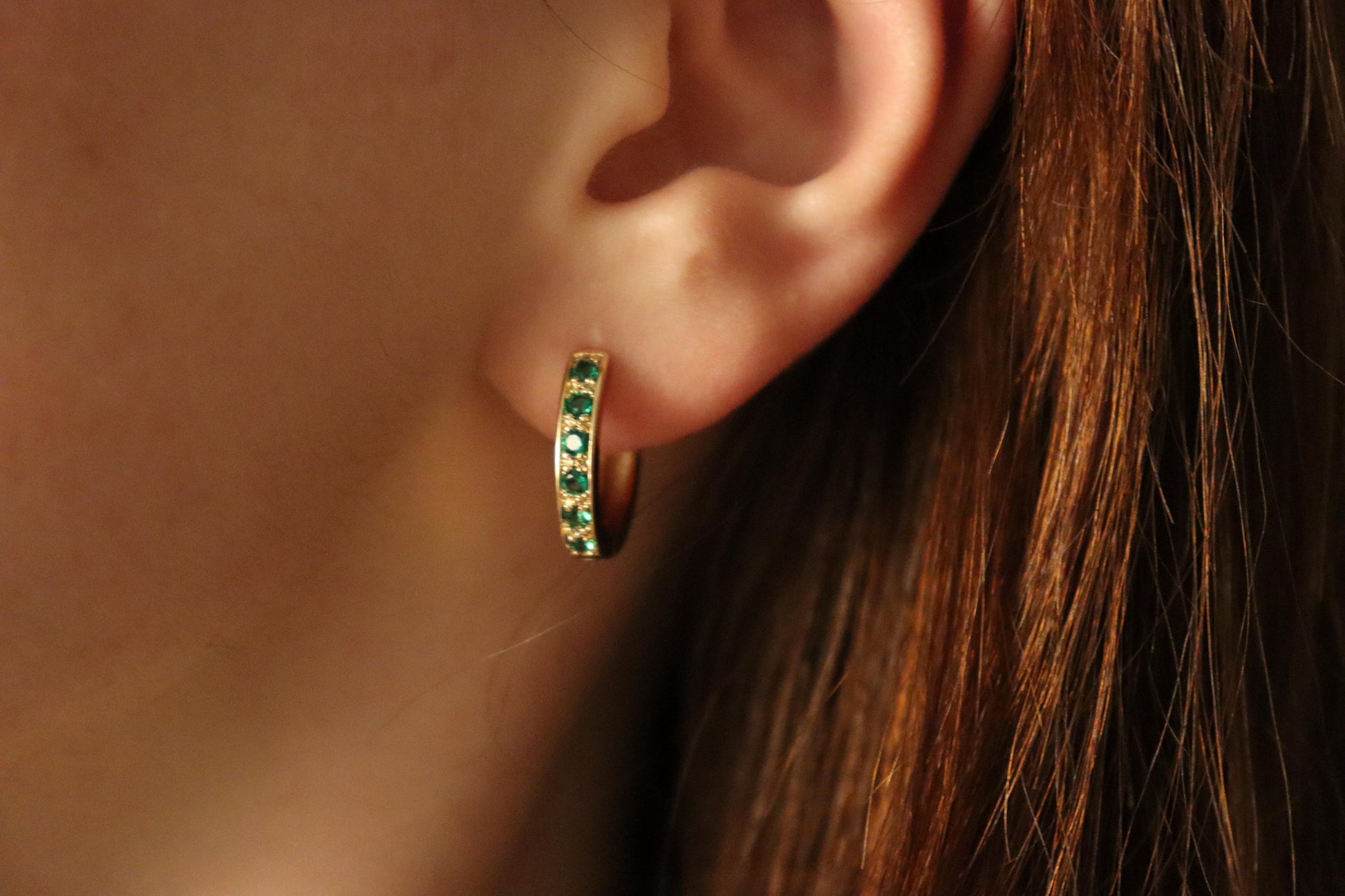 Gold Filled Green Jade Earrings, WATERPROOF Jade Hoops, Gifts for Her.