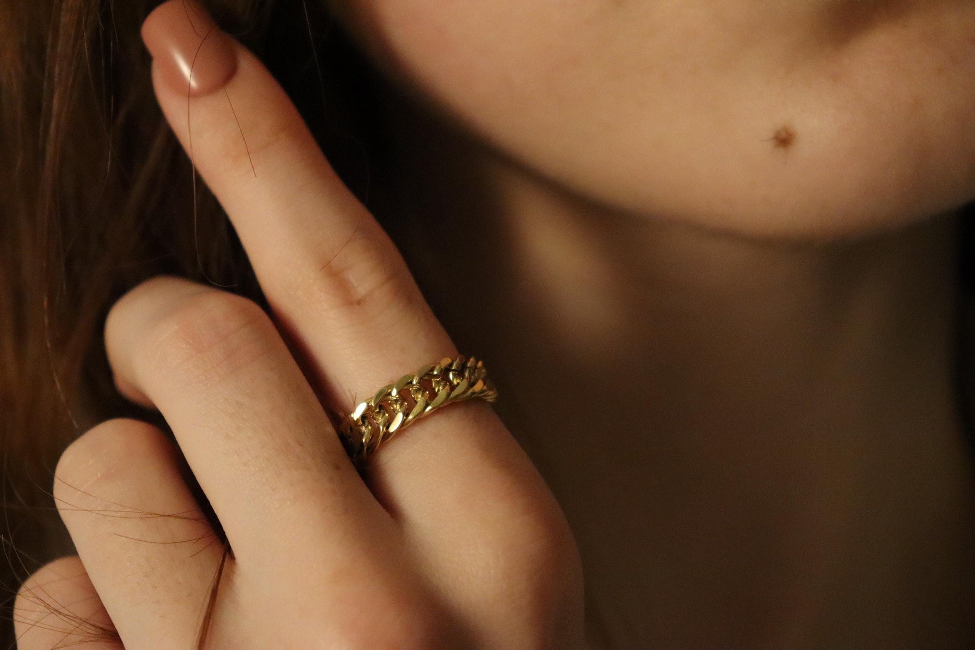 Gold Filled Chain Ring , Waterproof , High Quality, Birthday Gift.